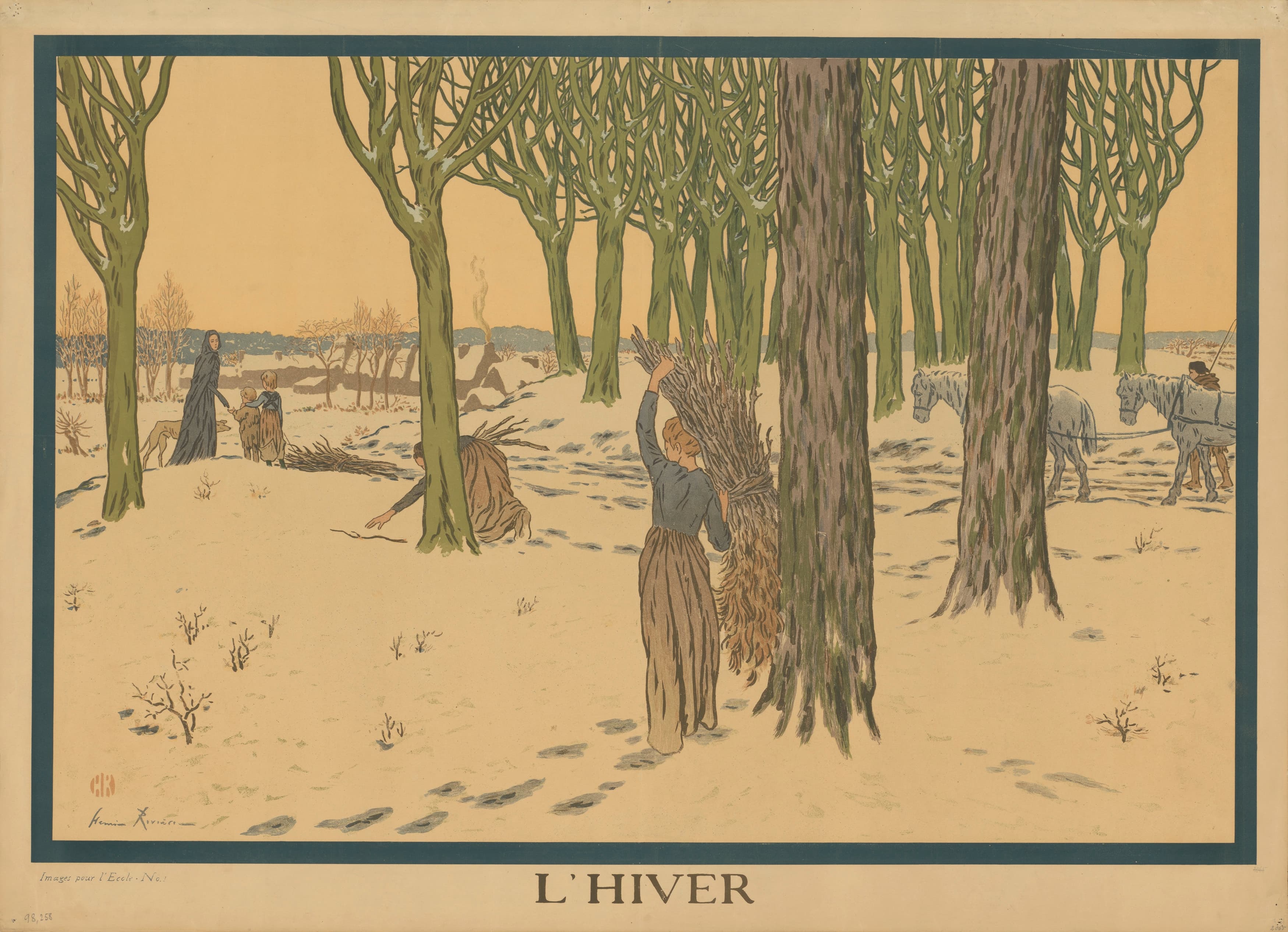 《冬天。冬天。学校图片》（Winter. Der Winter. Images for School）｜亨利·里维埃 Henri Rivière｜1897