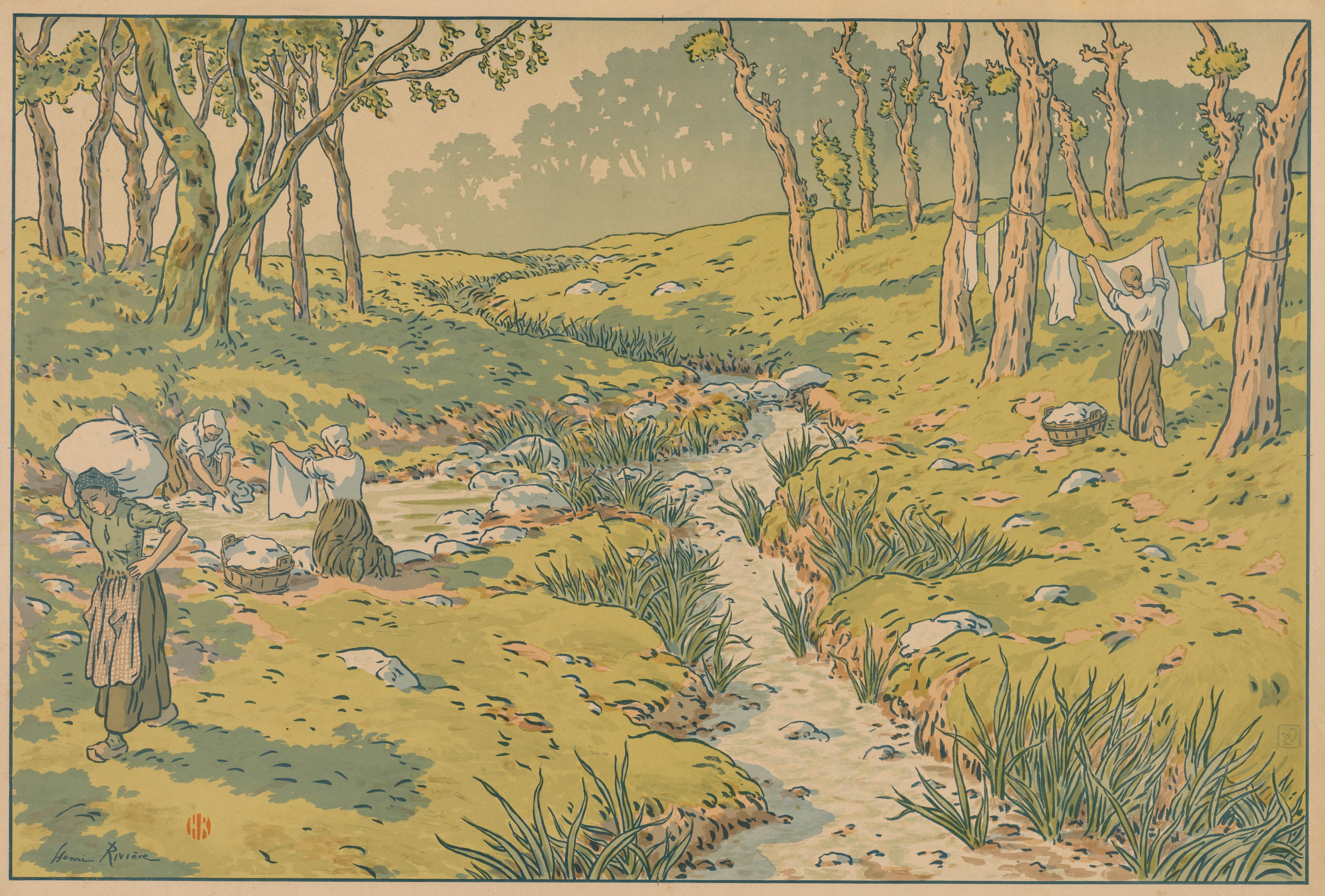 《自然的各个方面；溪流》（Aspects of Nature; The Stream）｜亨利·里维埃 Henri Rivière｜1898