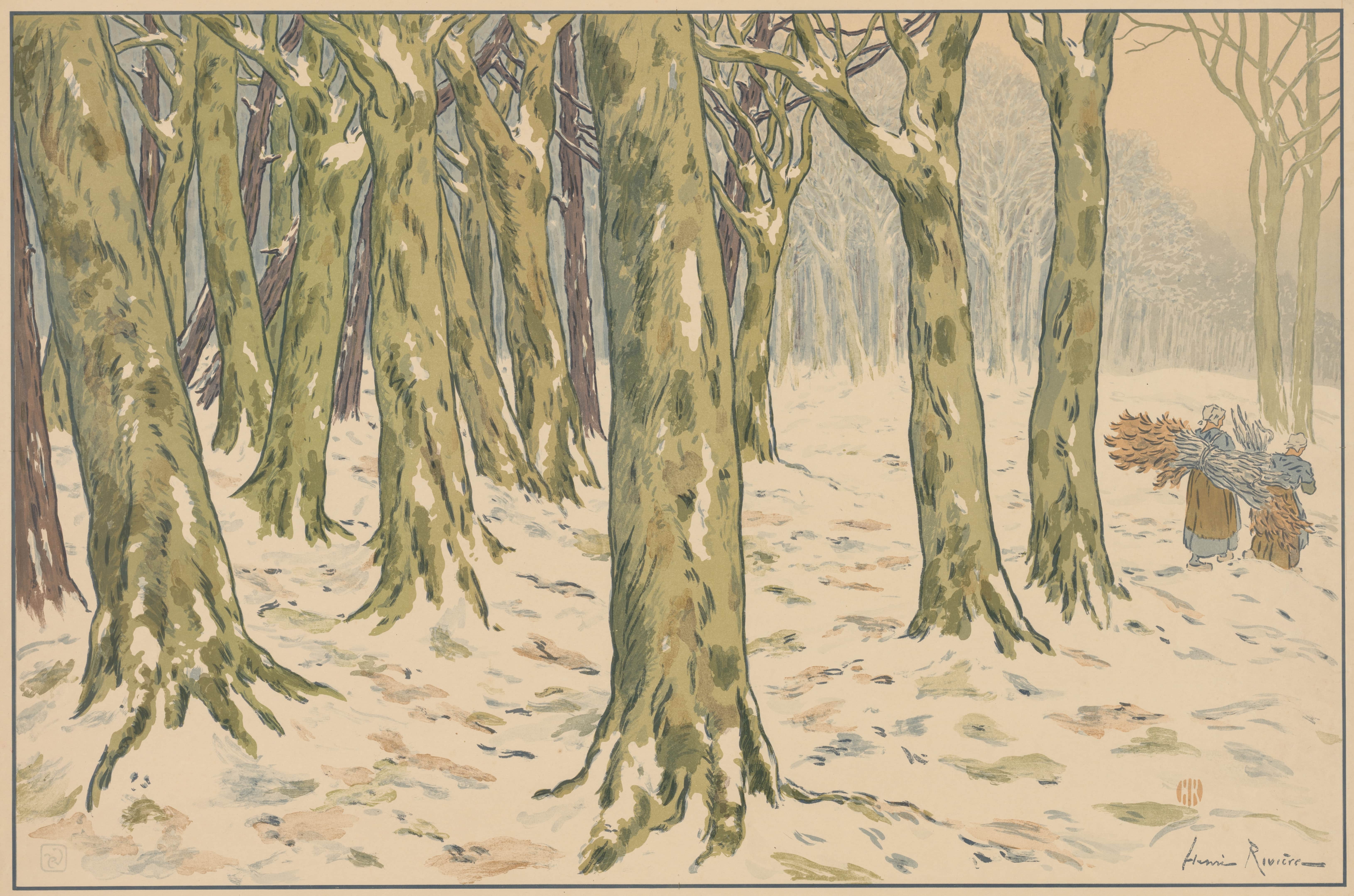 《树林，冬天》（The Woods, Winter）｜亨利·里维埃 Henri Rivière｜1898