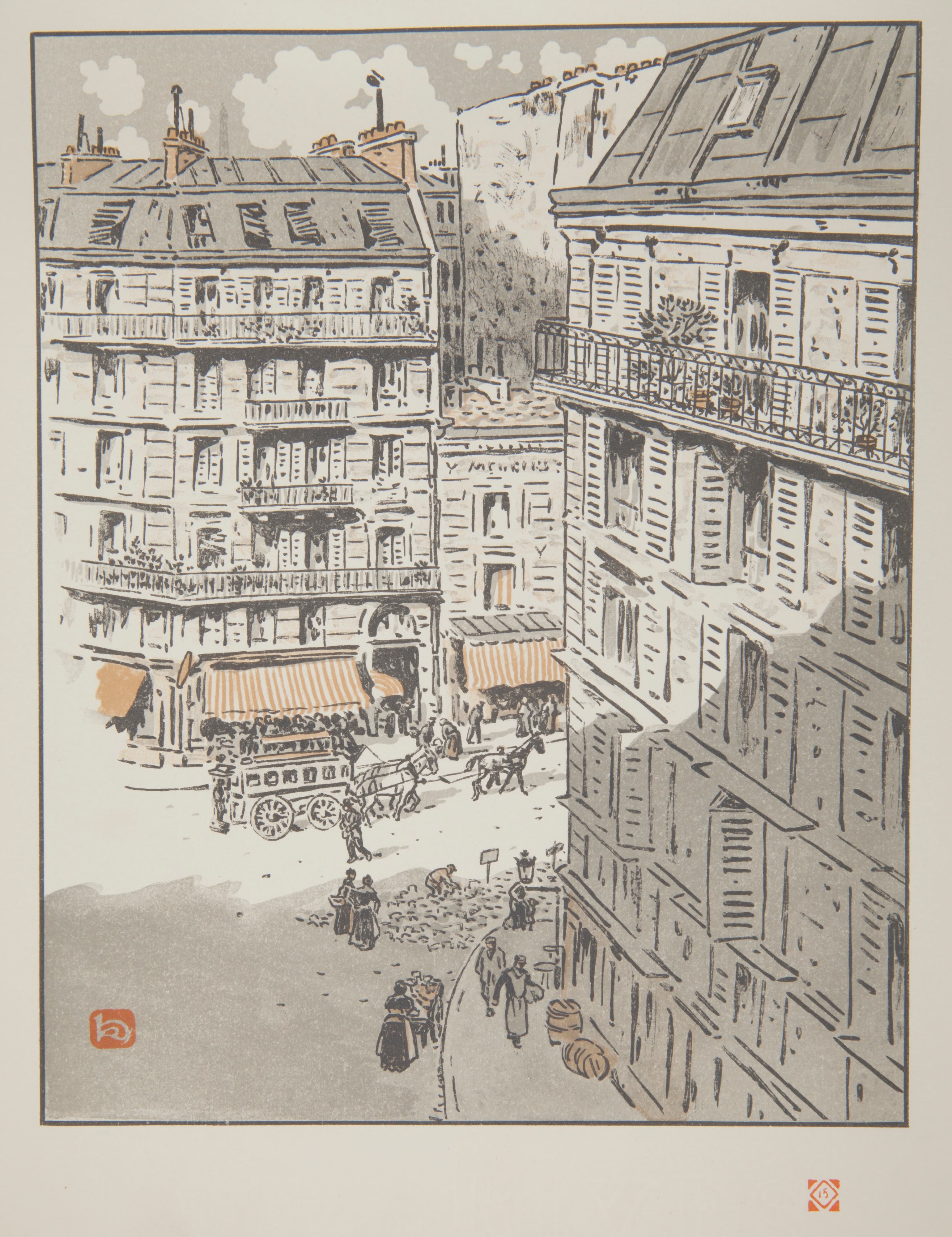 《从 拉罗什舒阿尔》（From La Rochechouart）｜亨利·里维埃 Henri Rivière｜1902