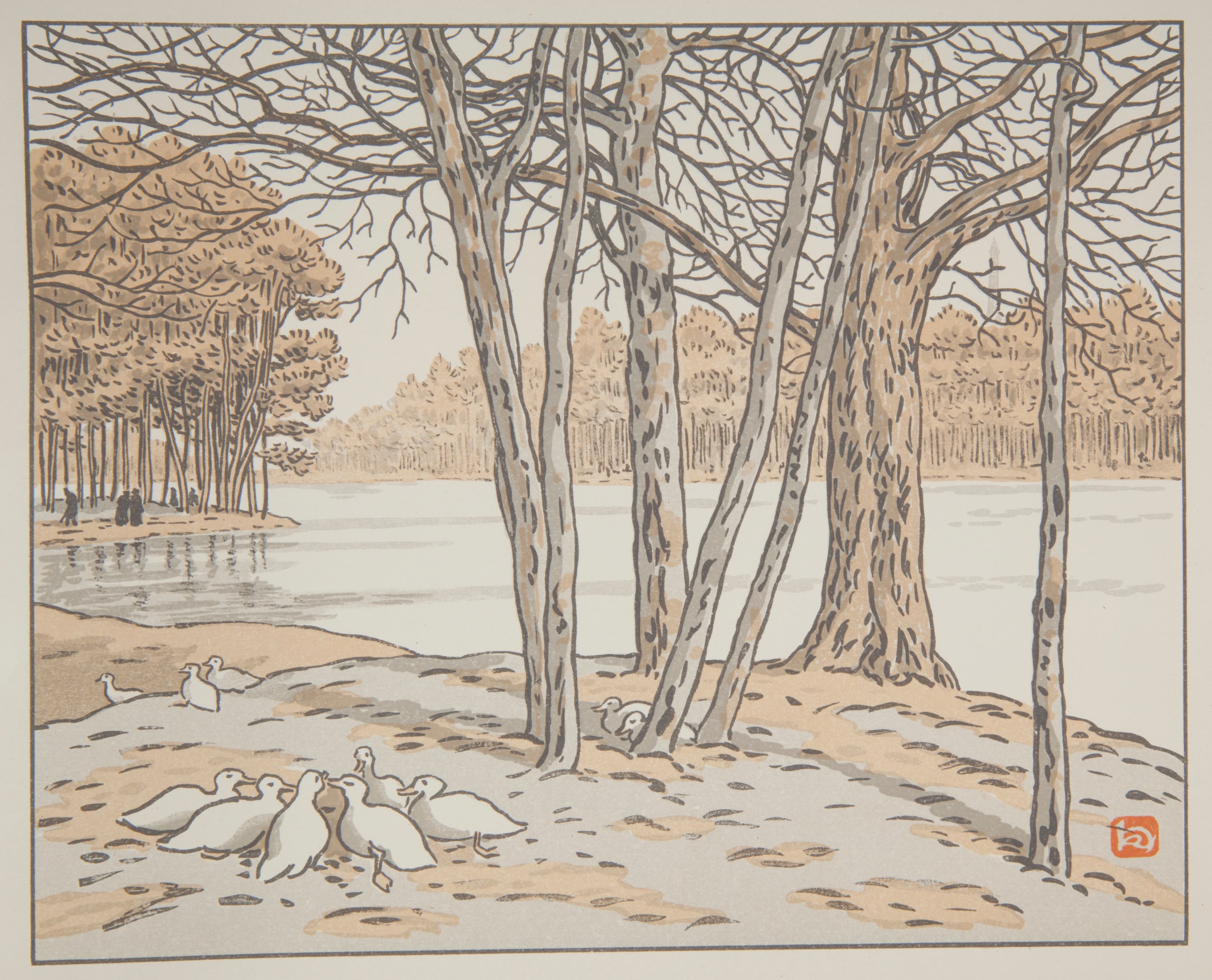 《布洛涅森林》（Bois de Boulogne）｜亨利·里维埃 Henri Rivière｜1902