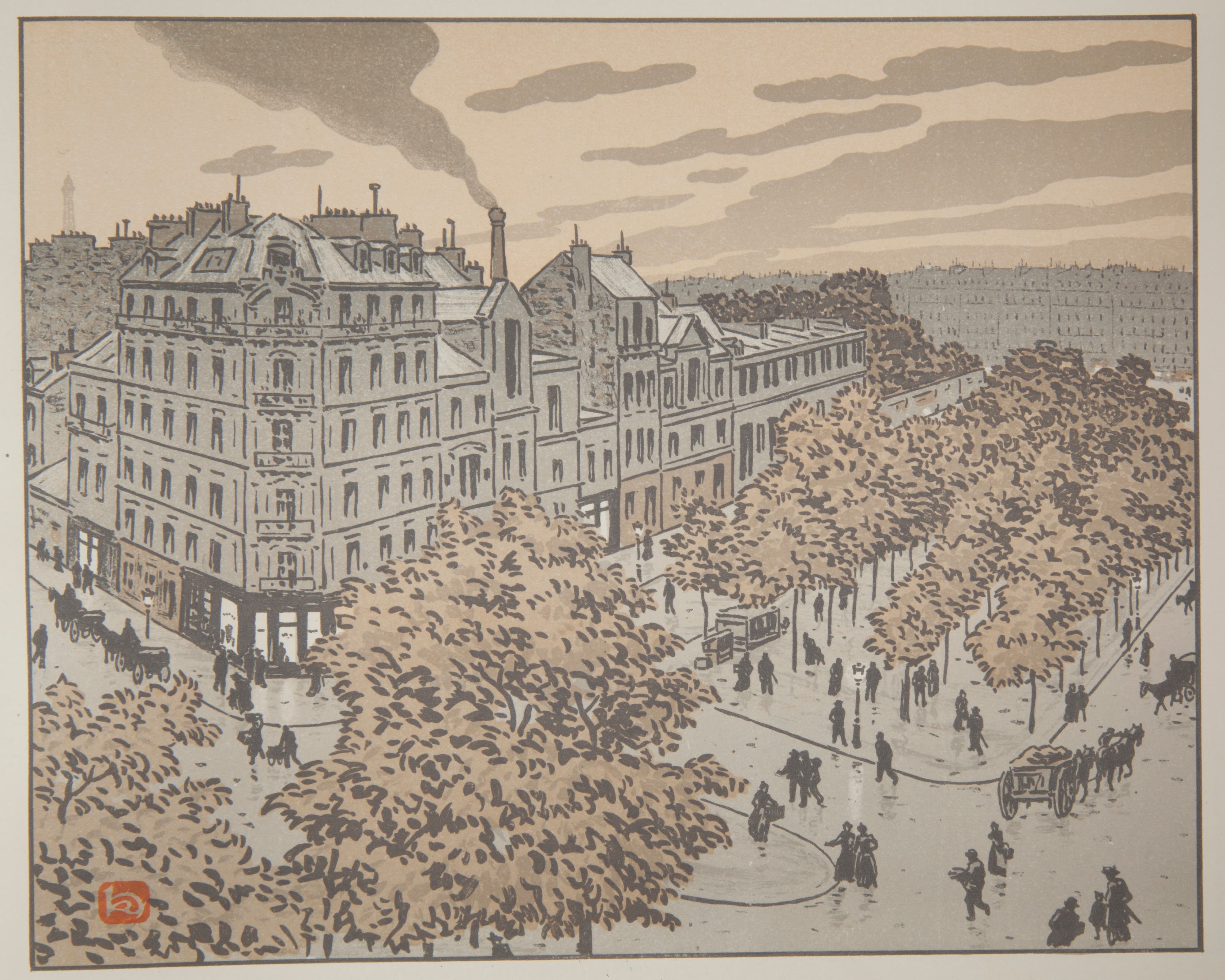 《从克利希大道出发》（From the Boulevard de Clichy）｜亨利·里维埃 Henri Rivière｜1902