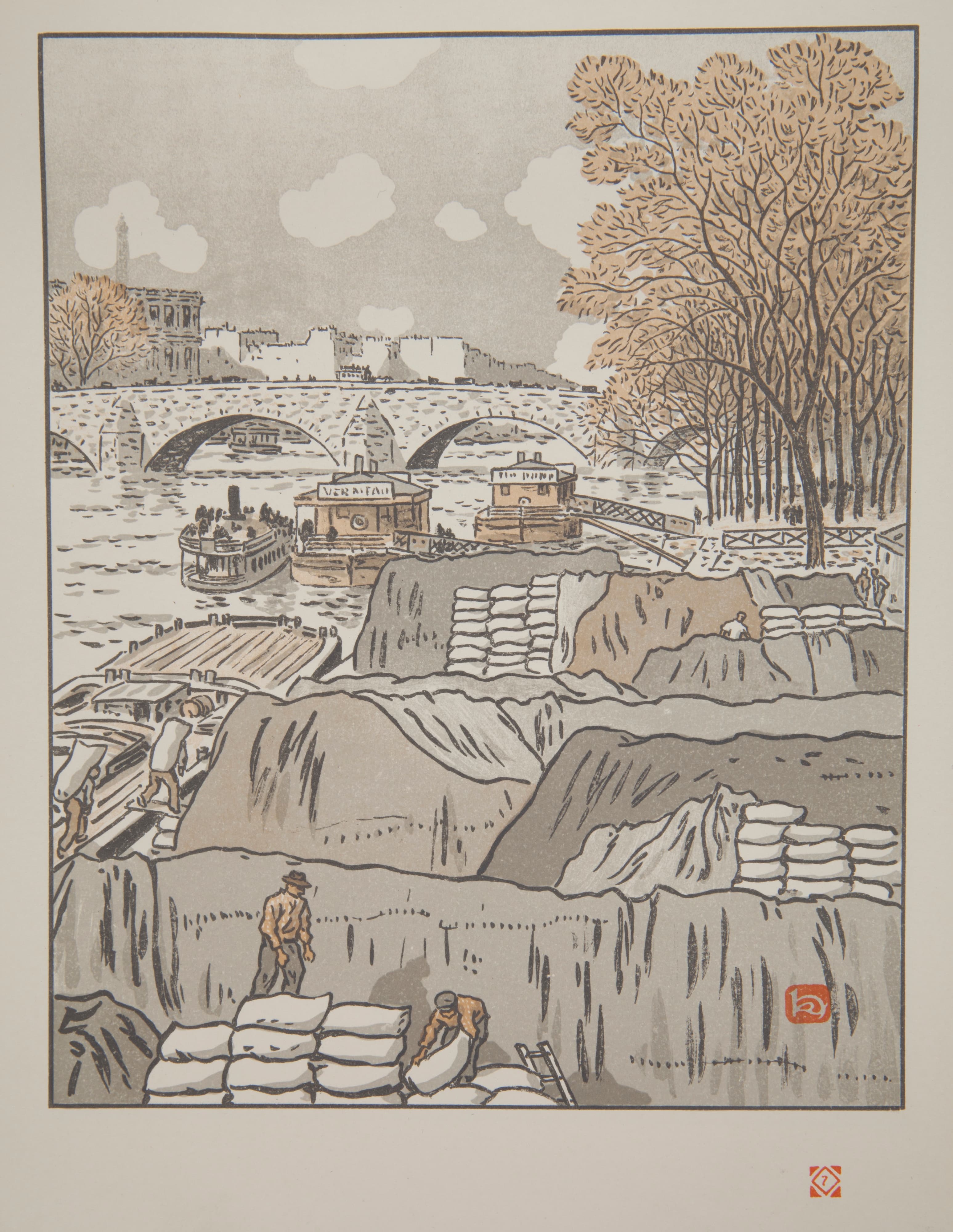 《从圣佩雷斯桥出发》（From the Pont des Saints Peres）｜亨利·里维埃 Henri Rivière｜1902
