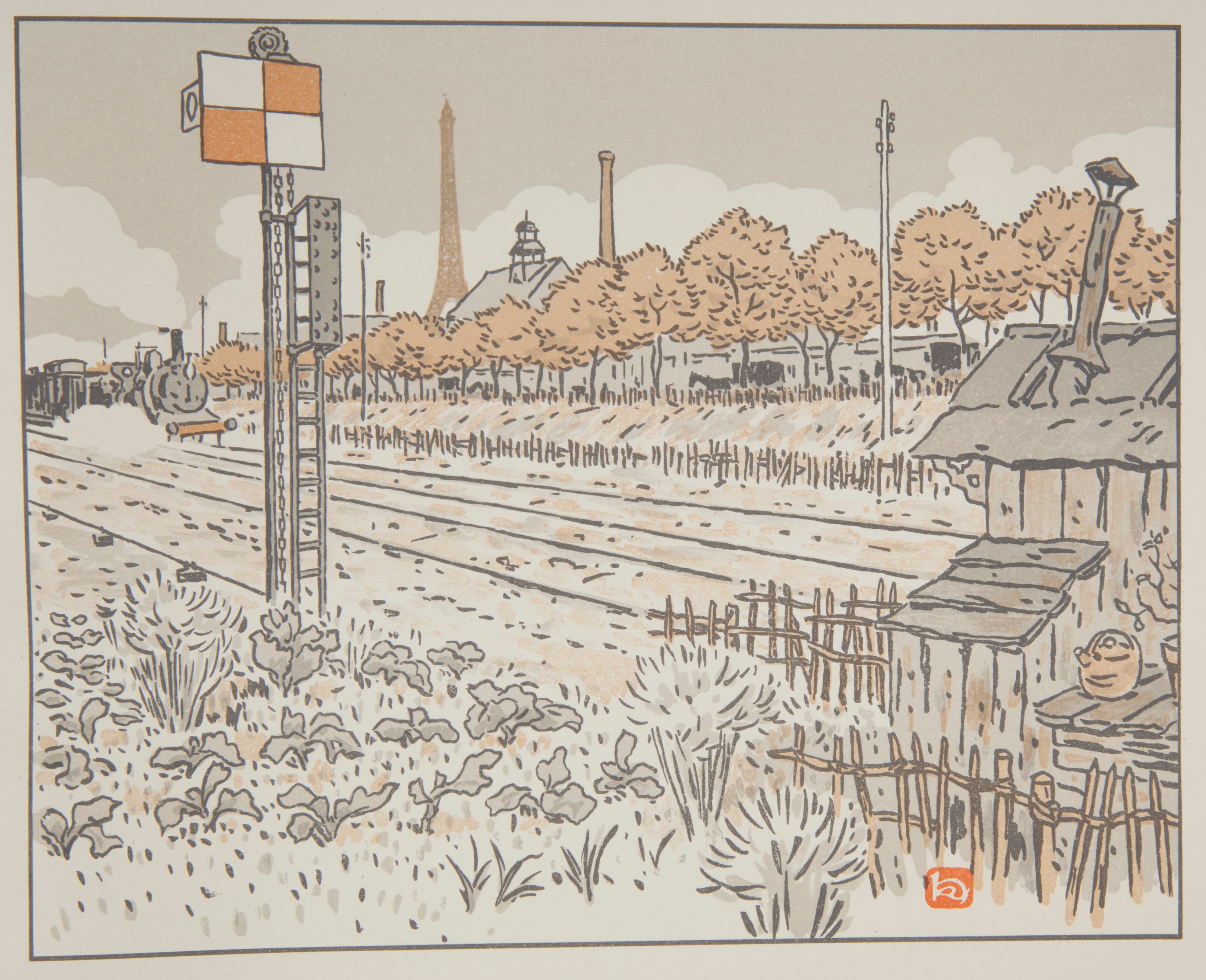 《从 Quai de Javel（交换机小屋）出发》（From the Quai de Javel (switcher’s hut)）｜亨利·里维埃 Henri Rivière｜1902