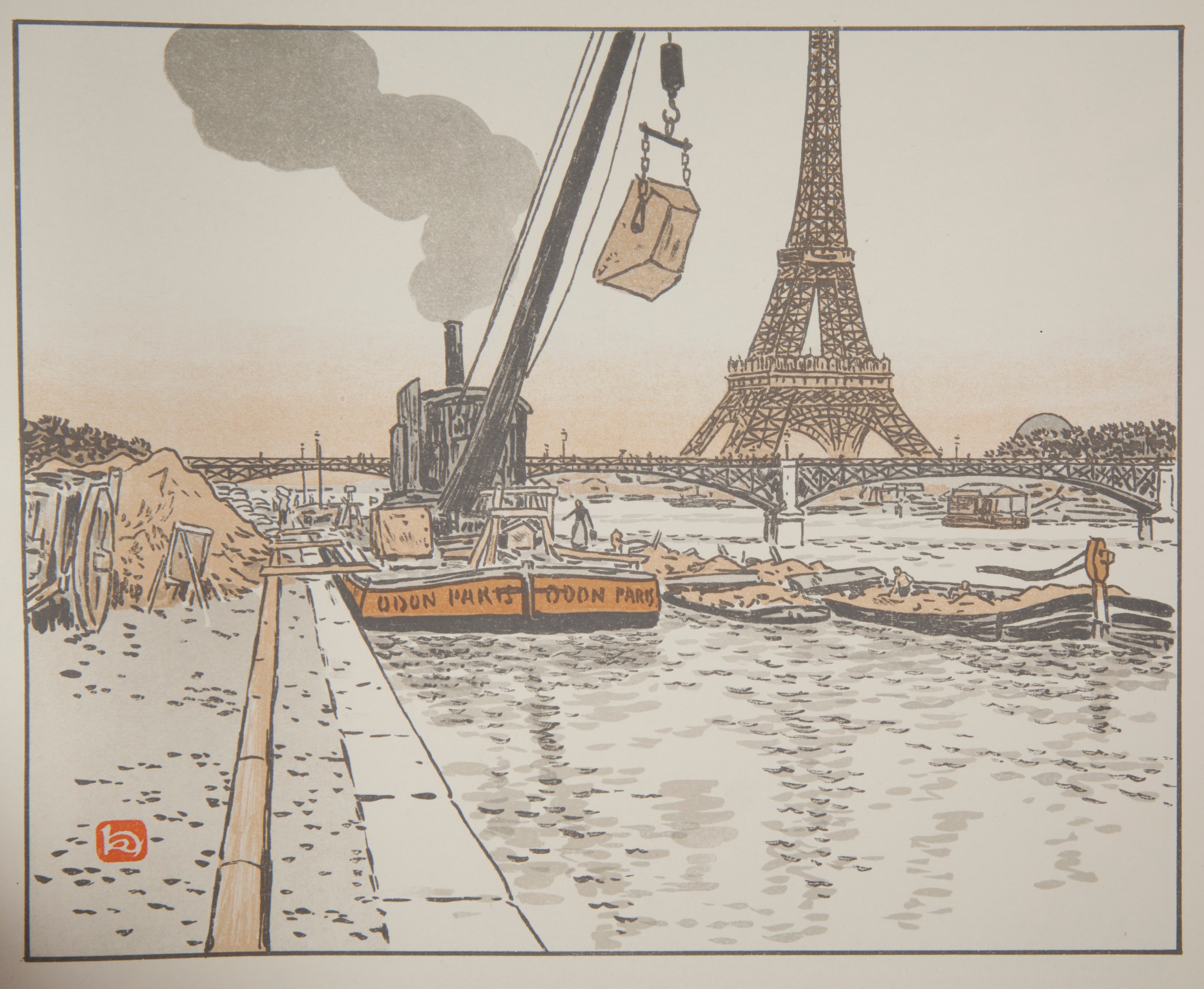 《从帕西码头出发》（From the Quai de Passy）｜亨利·里维埃 Henri Rivière｜1902