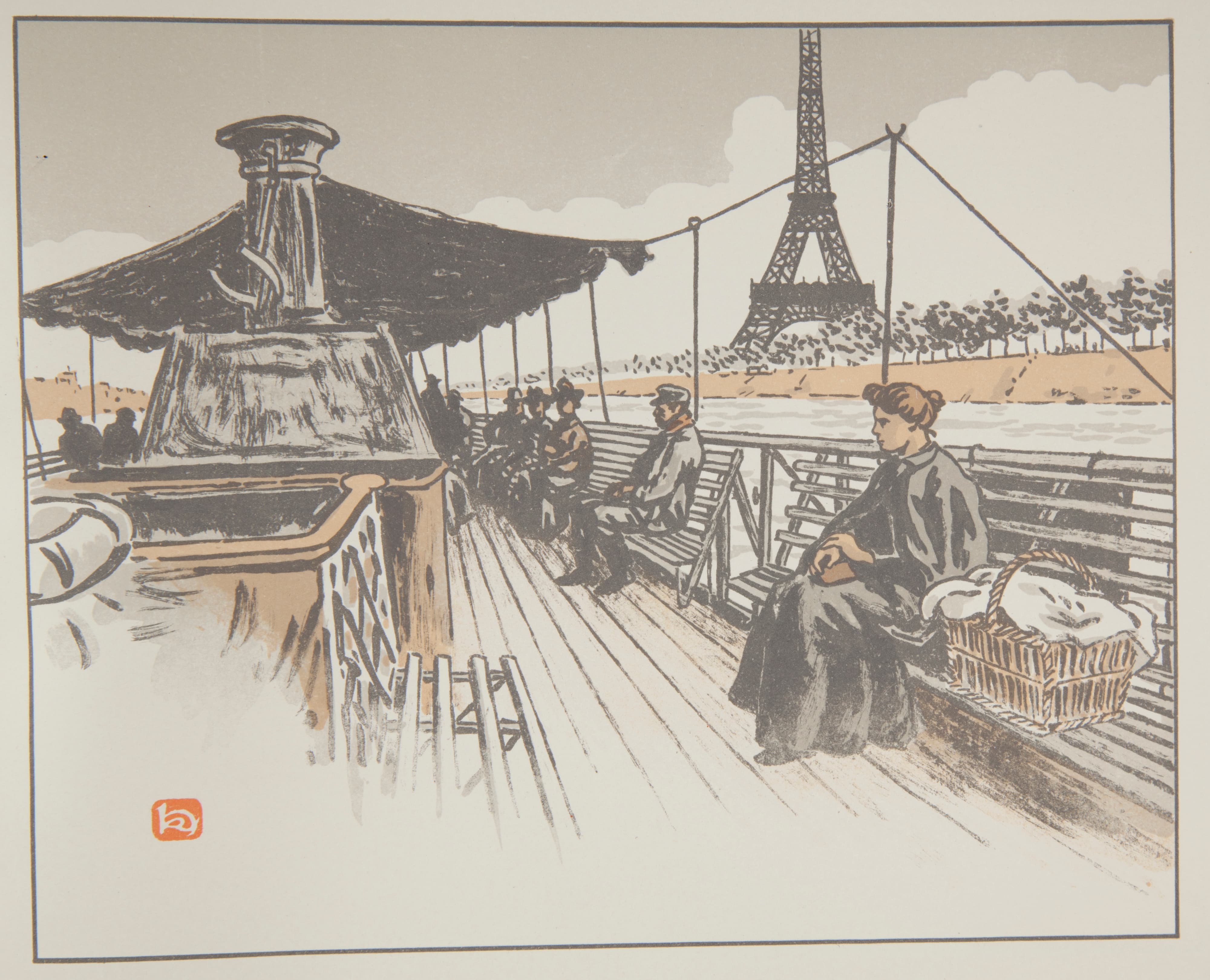 《乘河船》（By riverboat）｜亨利·里维埃 Henri Rivière｜1902