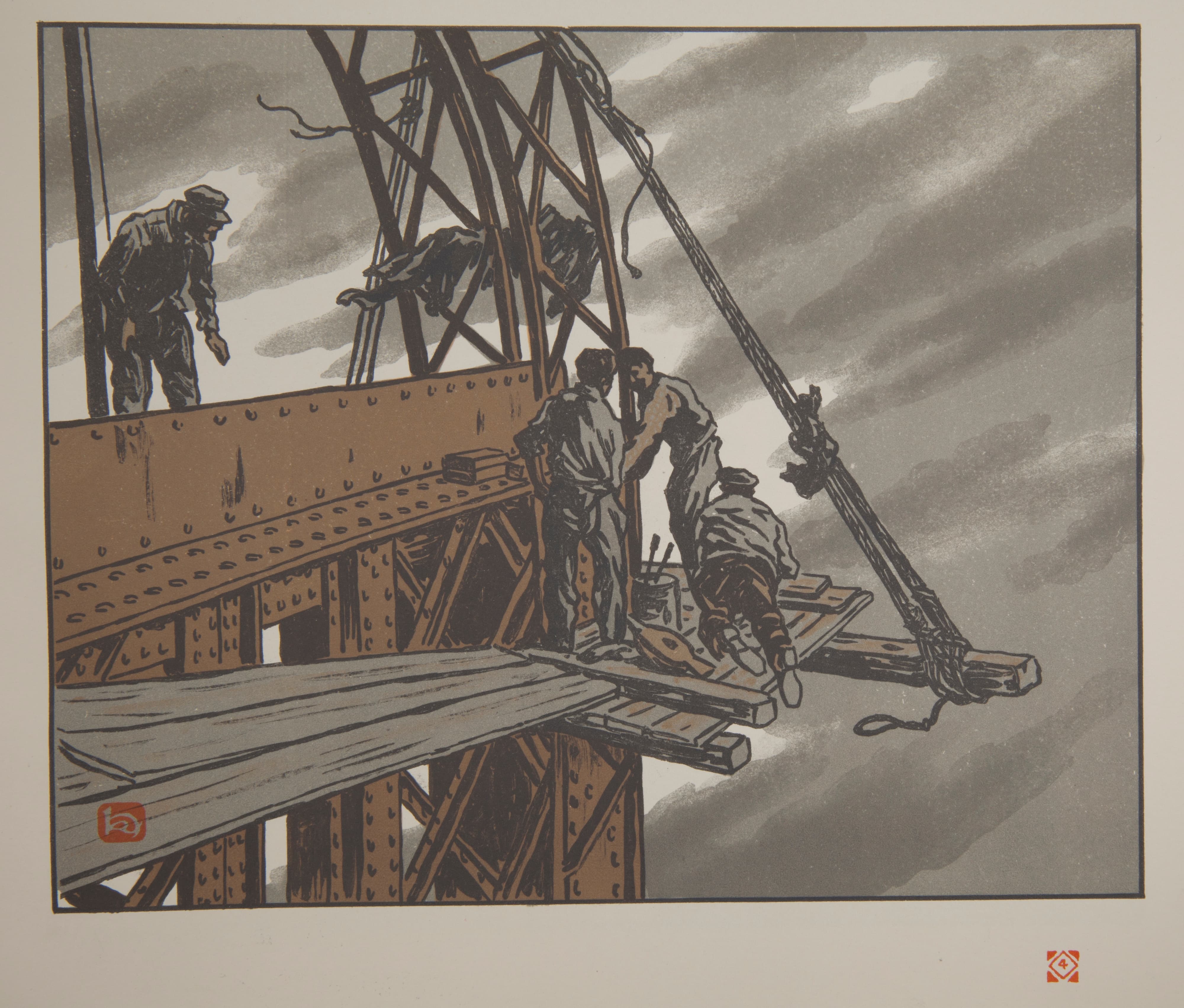 《在塔顶》（At the top of the Tower）｜亨利·里维埃 Henri Rivière｜1902