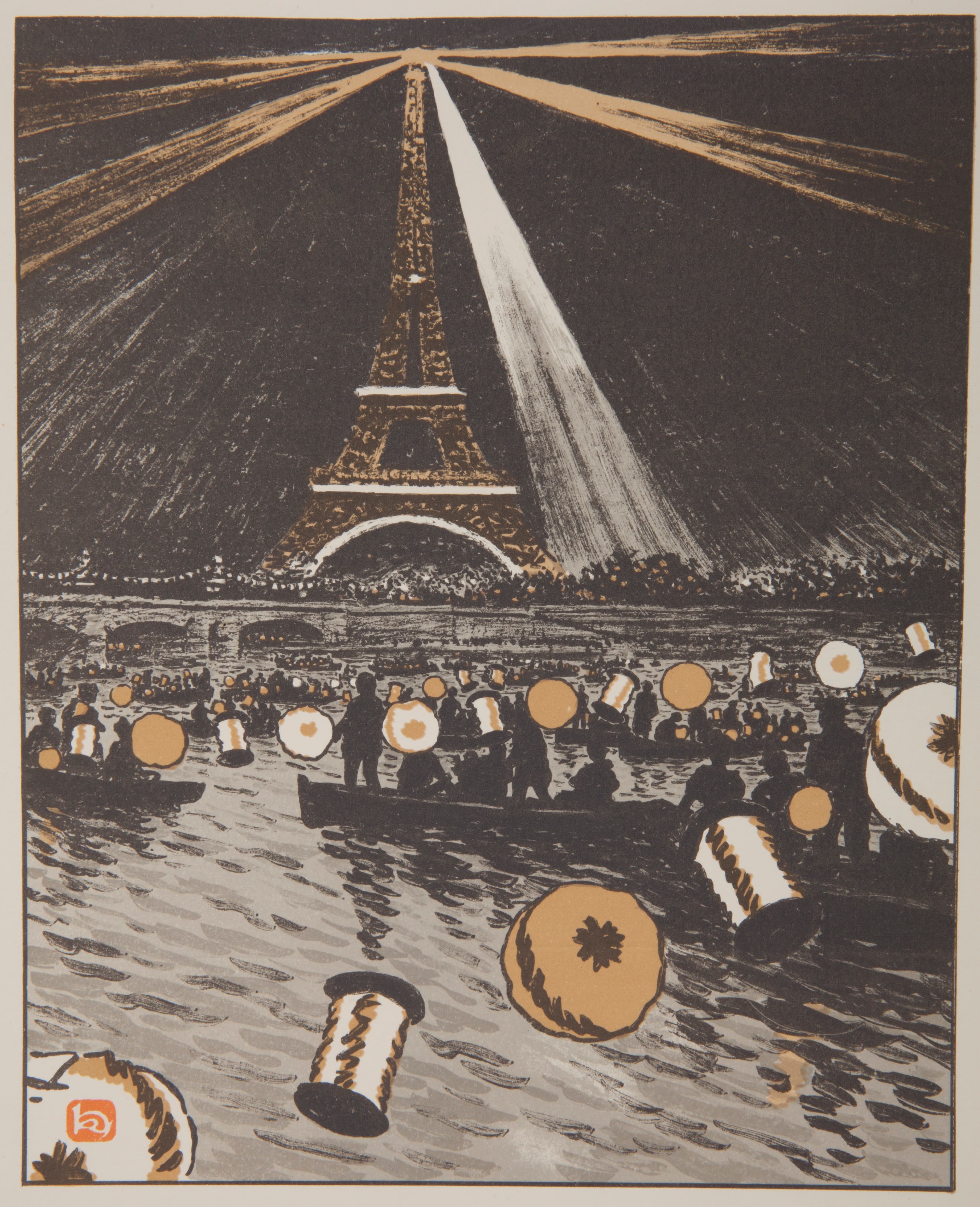《塞纳河节，7 月 14 日》（Festival on the Seine, July 14）｜亨利·里维埃 Henri Rivière｜1902