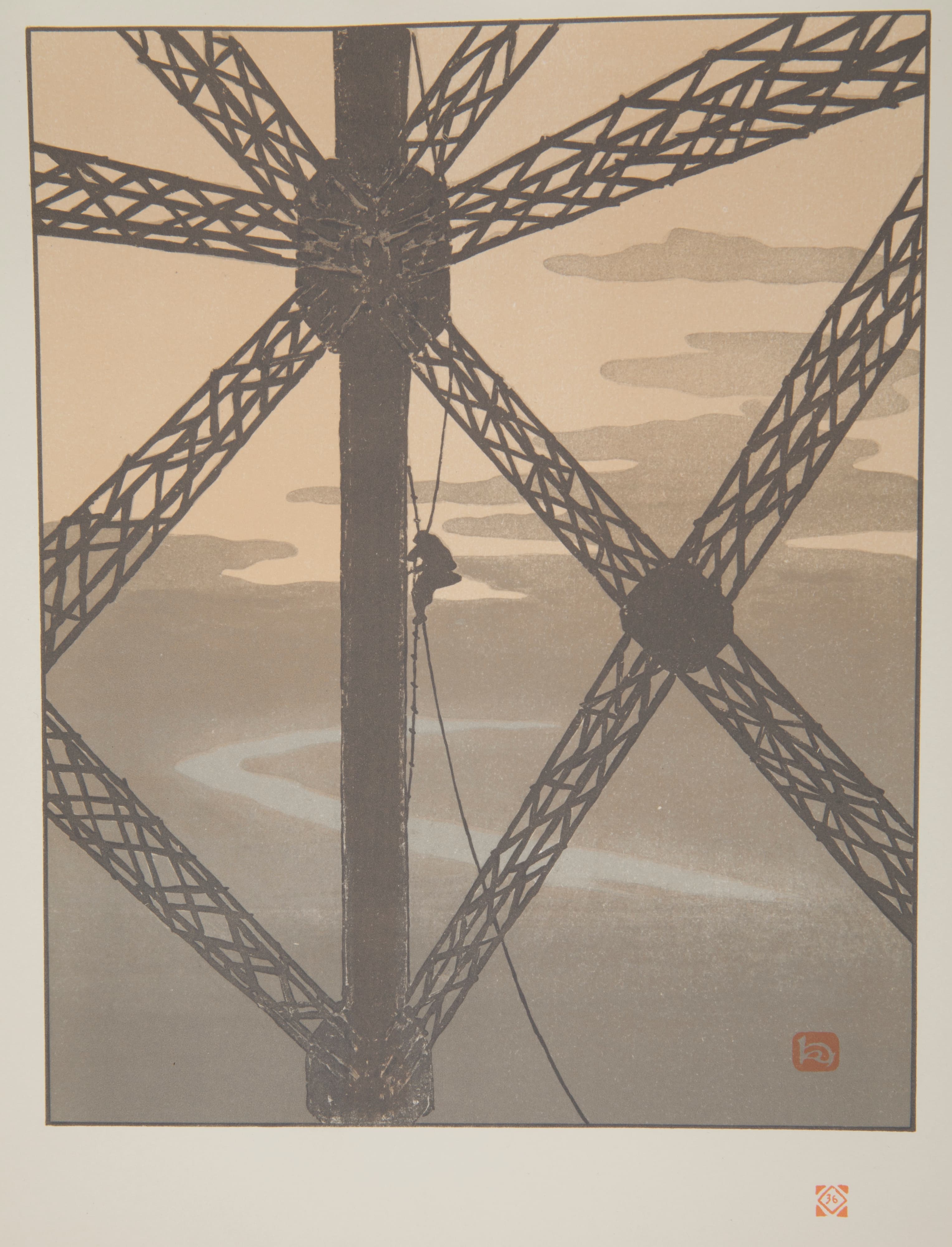 《塔里的画家》（The painter in the Tower）｜亨利·里维埃 Henri Rivière｜1902