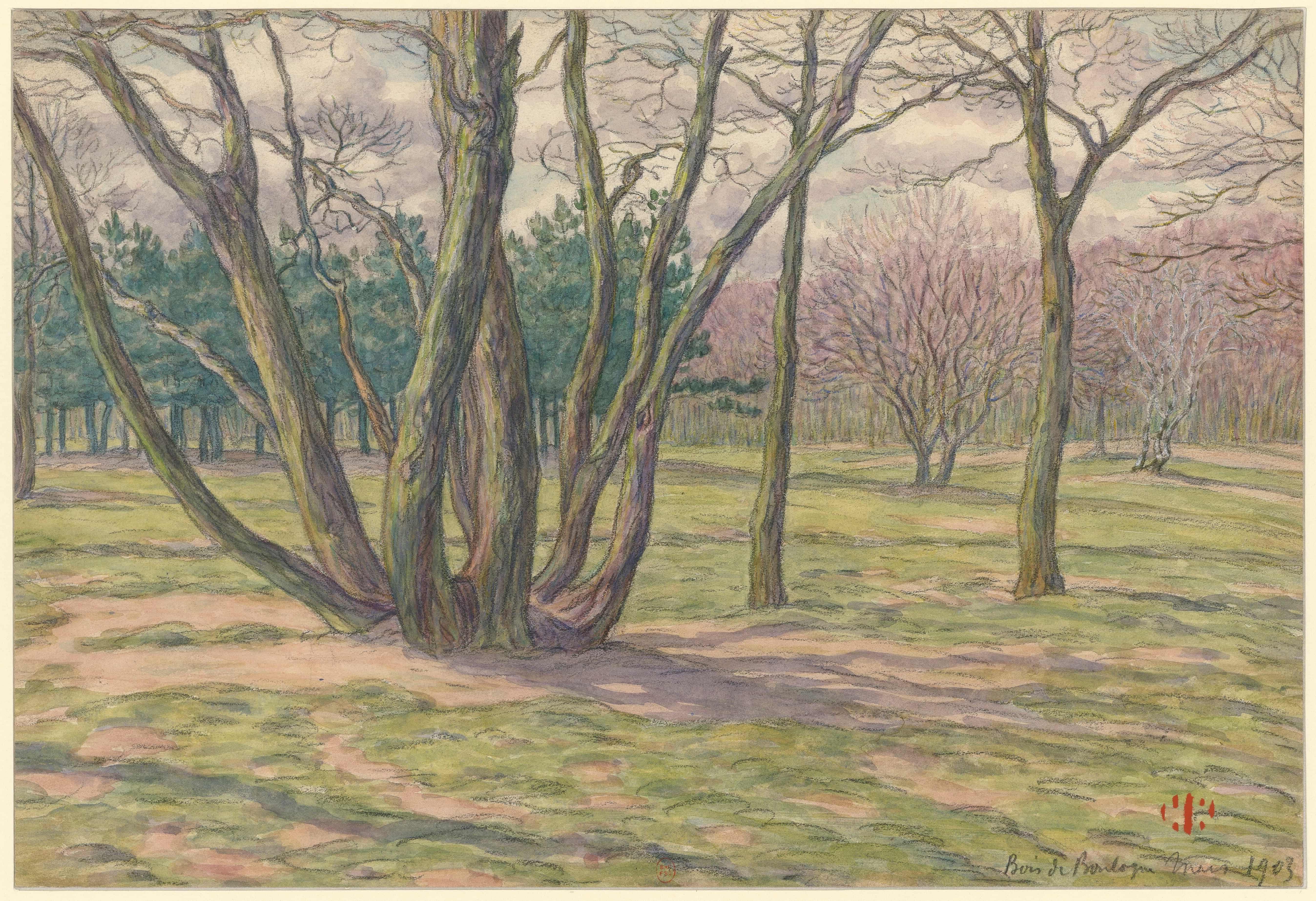 《布洛涅森林》（Bois de Boulogne）｜亨利·里维埃 Henri Rivière｜1903