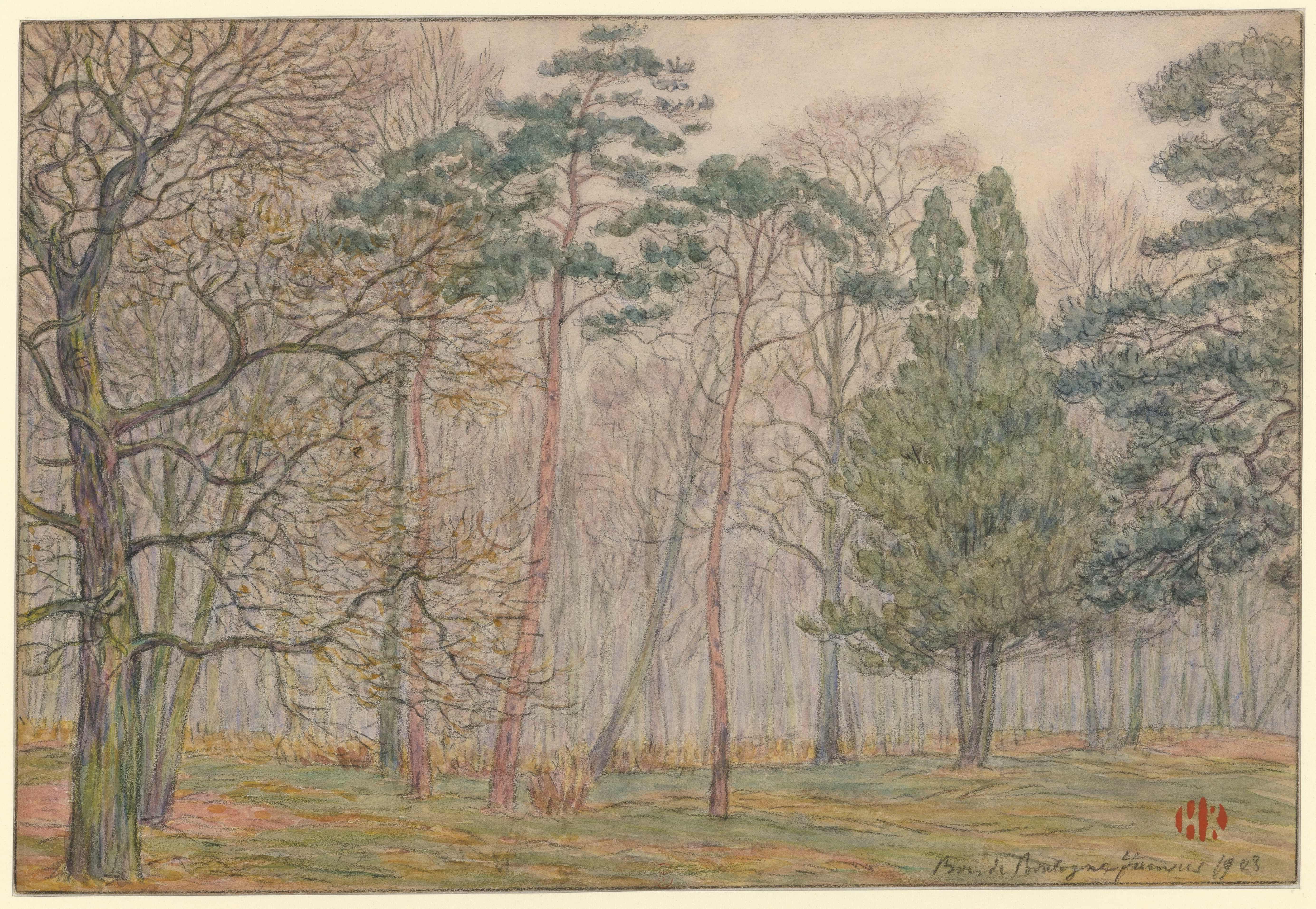 《布洛涅森林》（Bois de Boulogne）｜亨利·里维埃 Henri Rivière｜1903