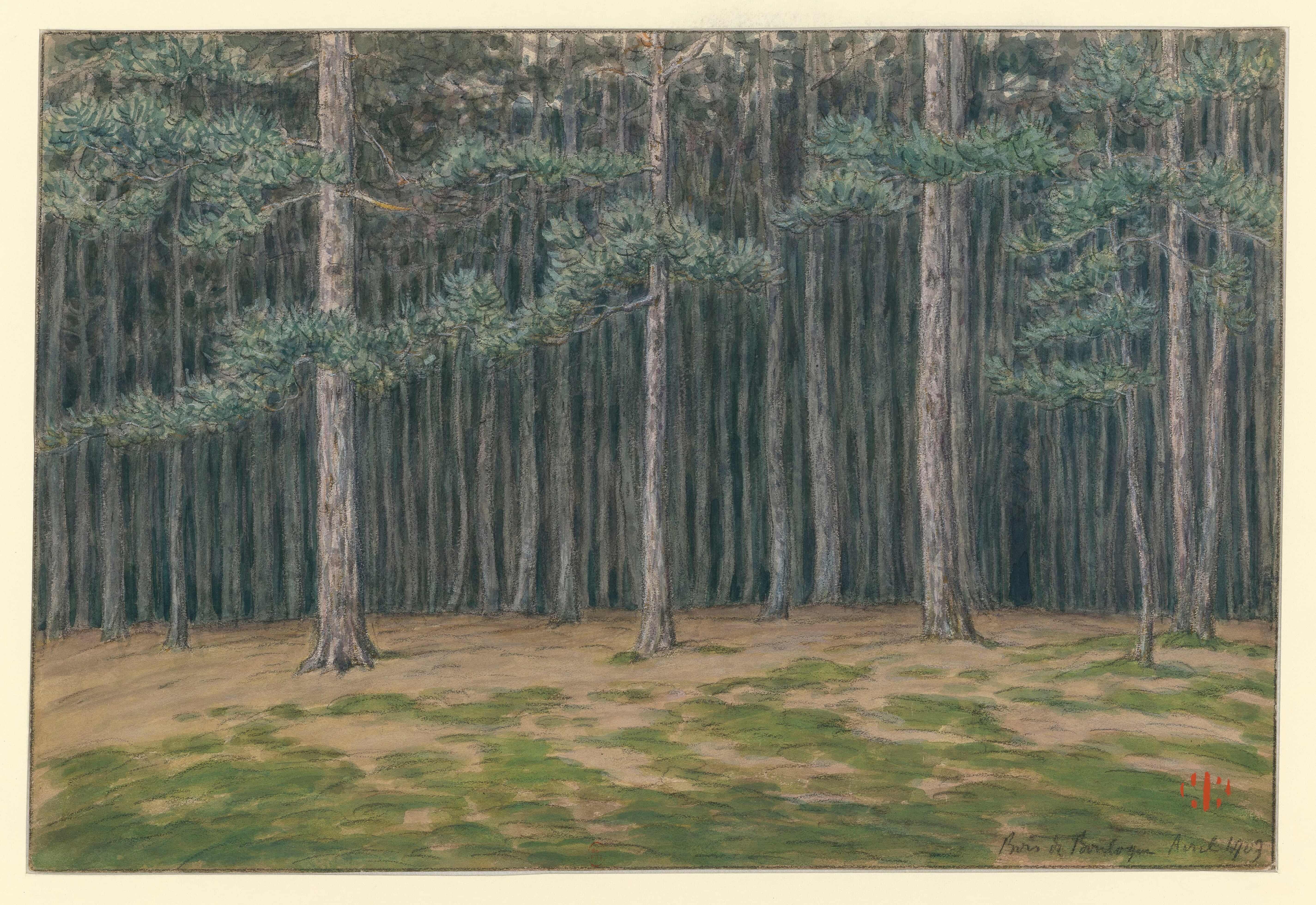 《布洛涅森林》（Bois de Boulogne）｜亨利·里维埃 Henri Rivière｜1903