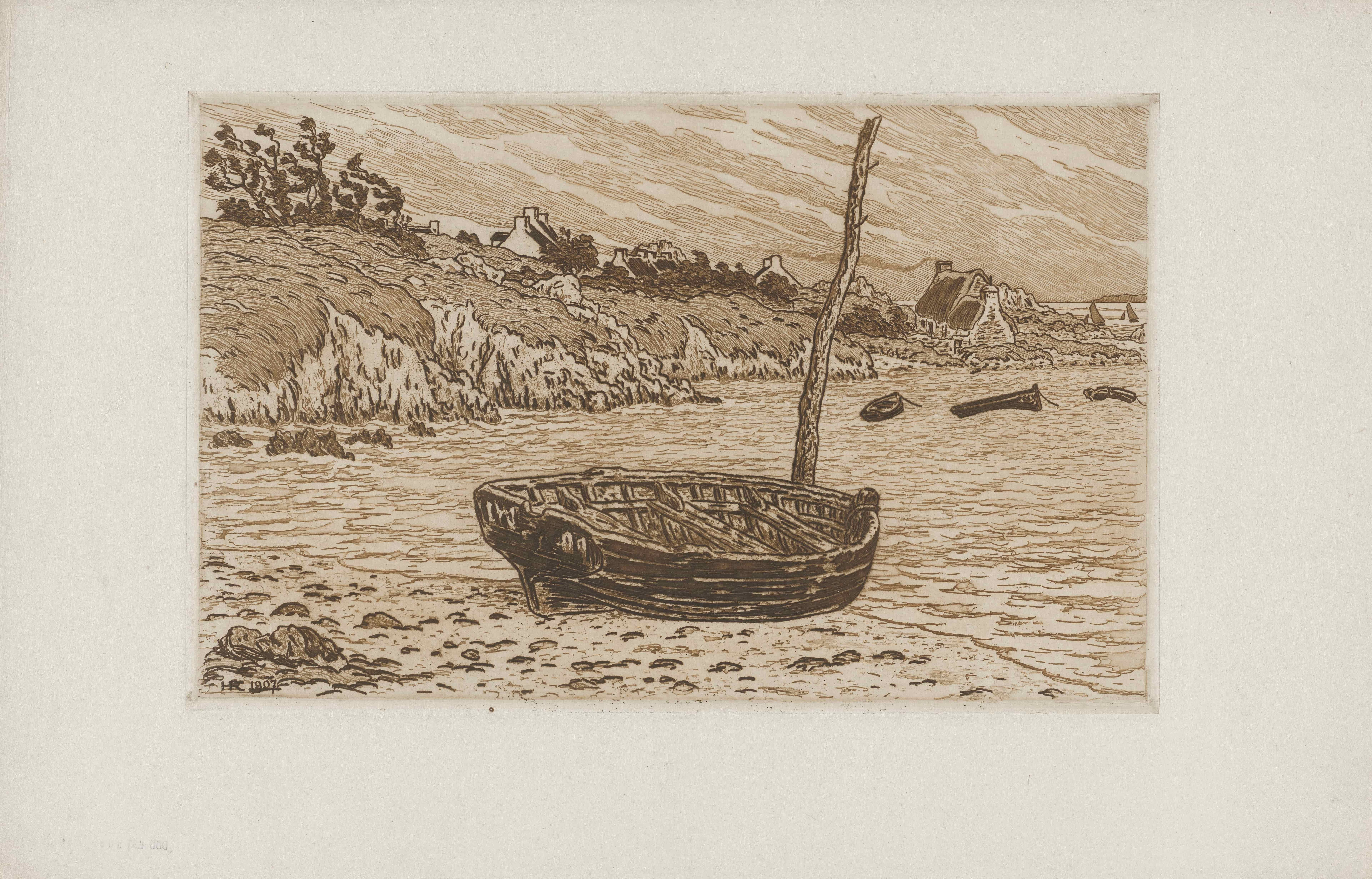 《老船》（The Old Boat）｜亨利·里维埃 Henri Rivière｜1907