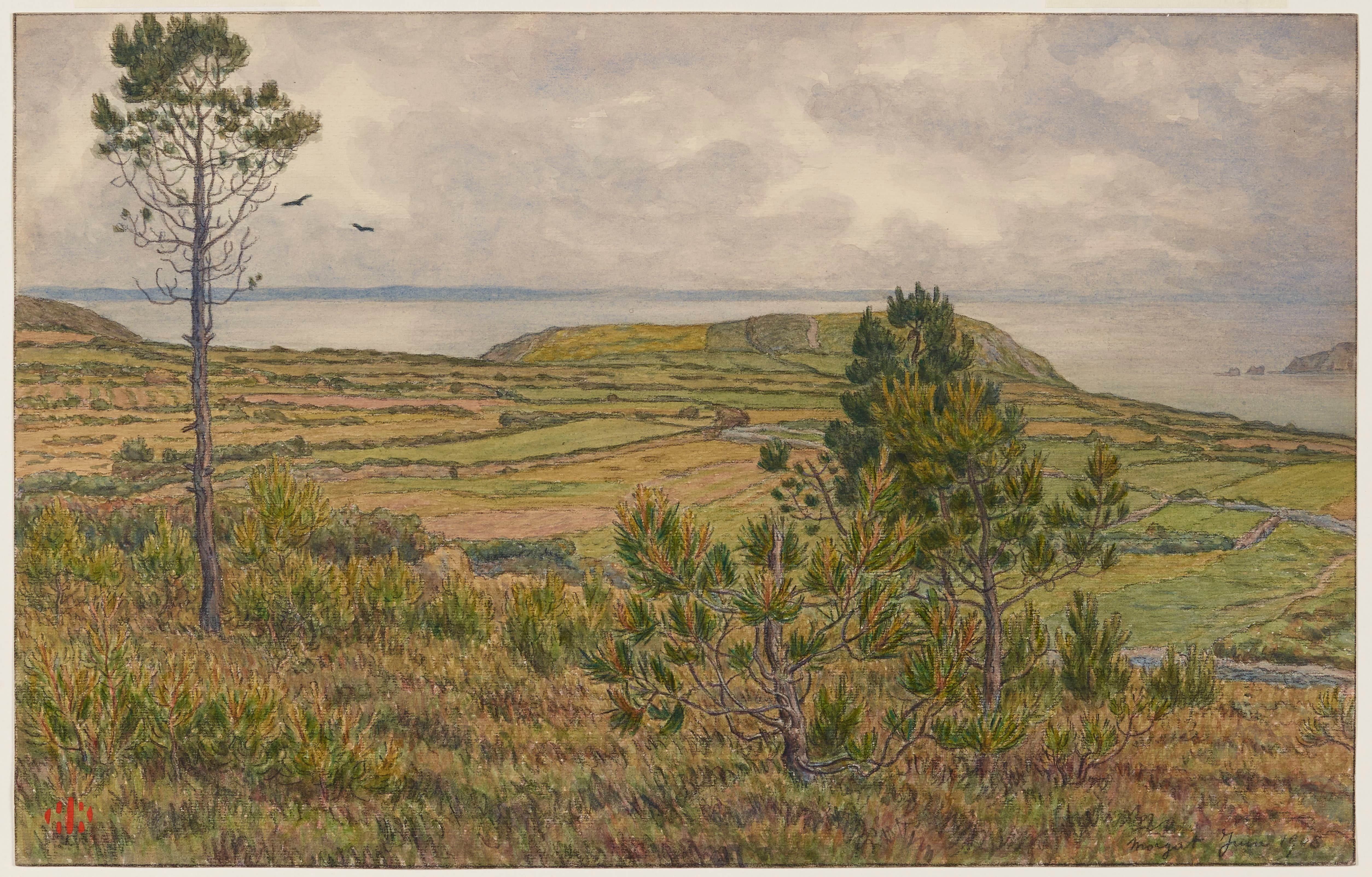 《杜阿纳内斯湾。莫加特》（Bay of Douarnenez. Morgat）｜亨利·里维埃 Henri Rivière｜1908