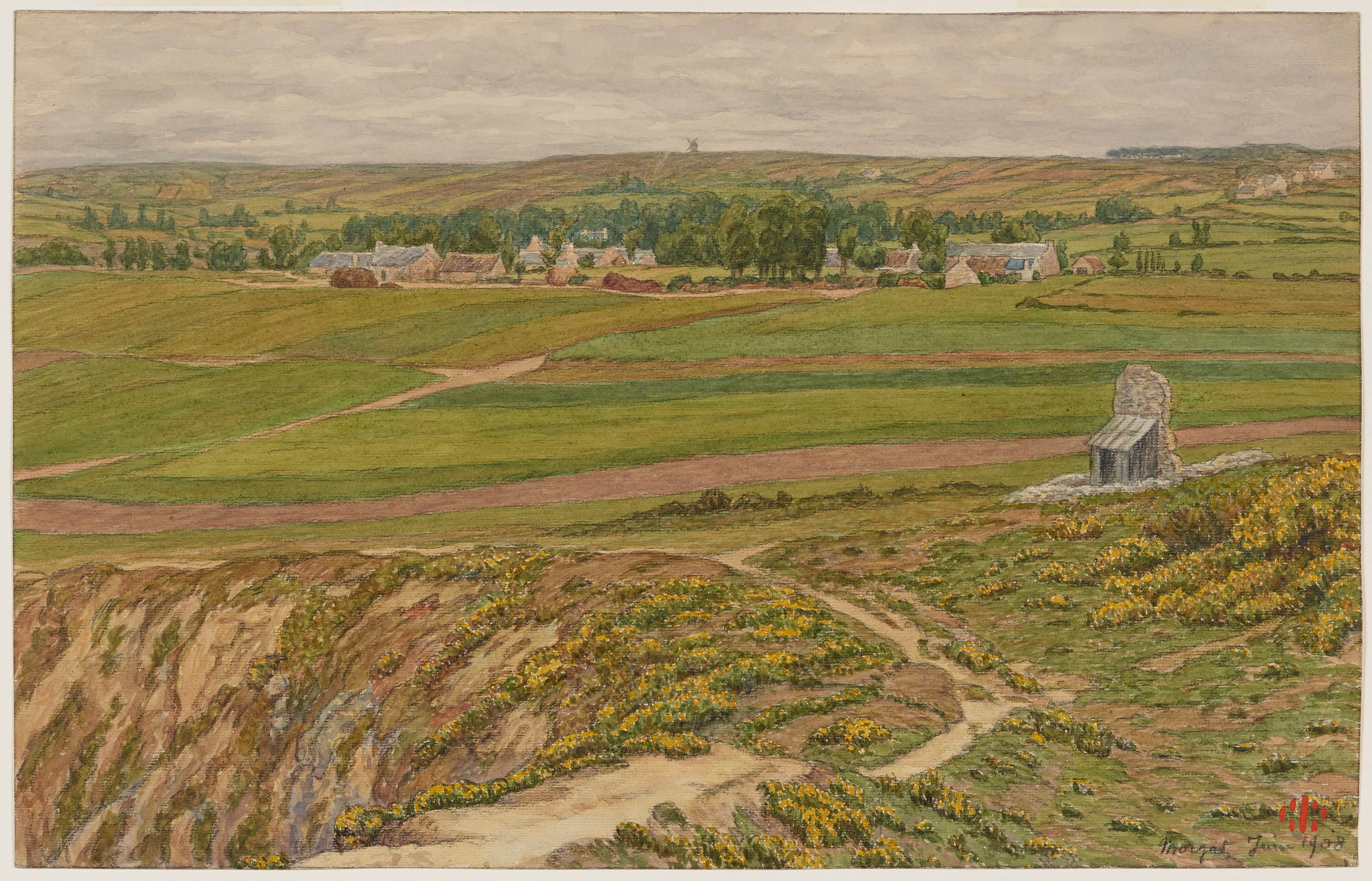 《莱斯奎芬内克。莫加特》（Lesquiffinec. Morgat）｜亨利·里维埃 Henri Rivière｜1908