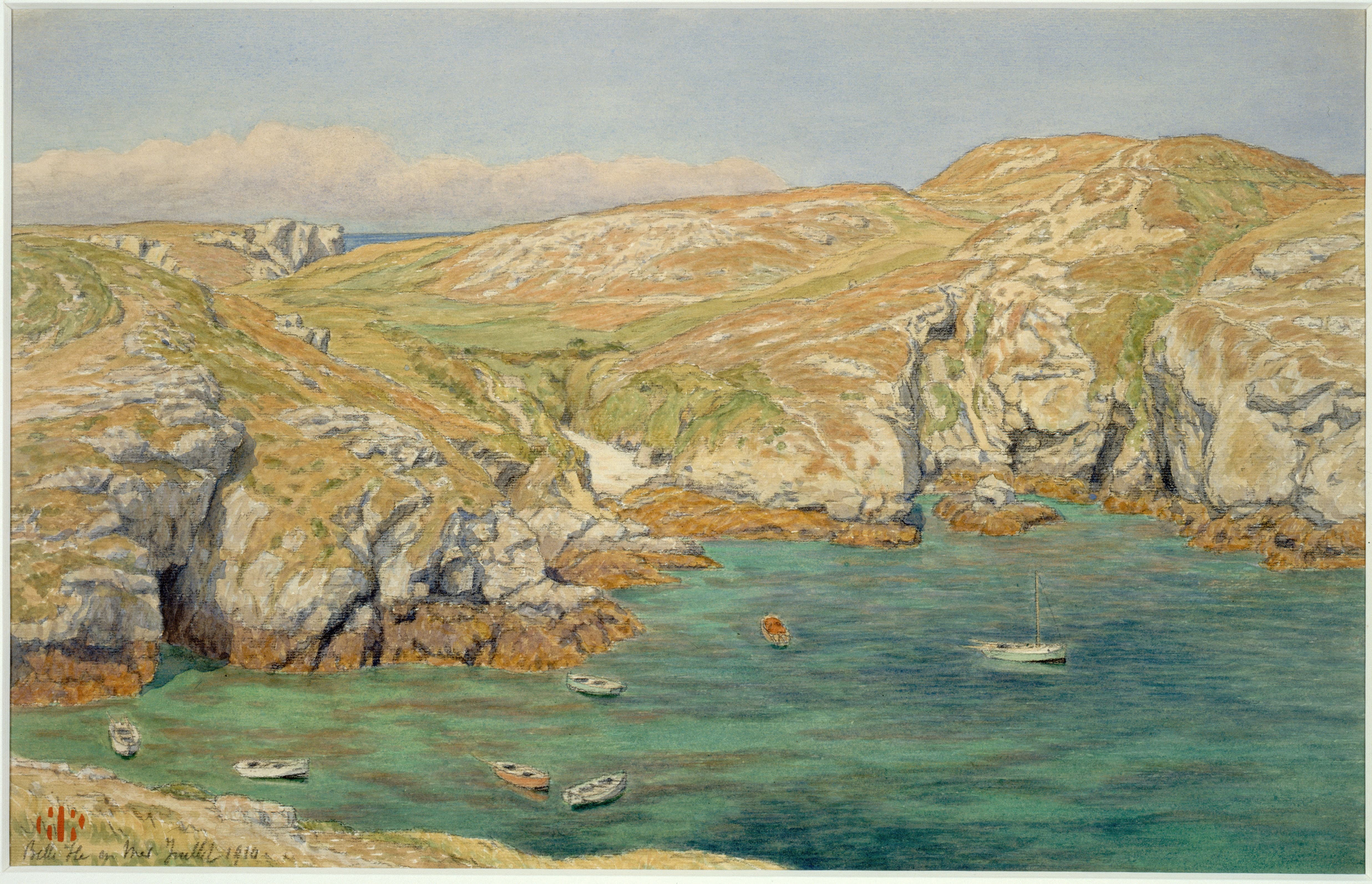 《贝尔岛。古尔法尔》（Belle-Isle. Goulphar）｜亨利·里维埃 Henri Rivière｜1910