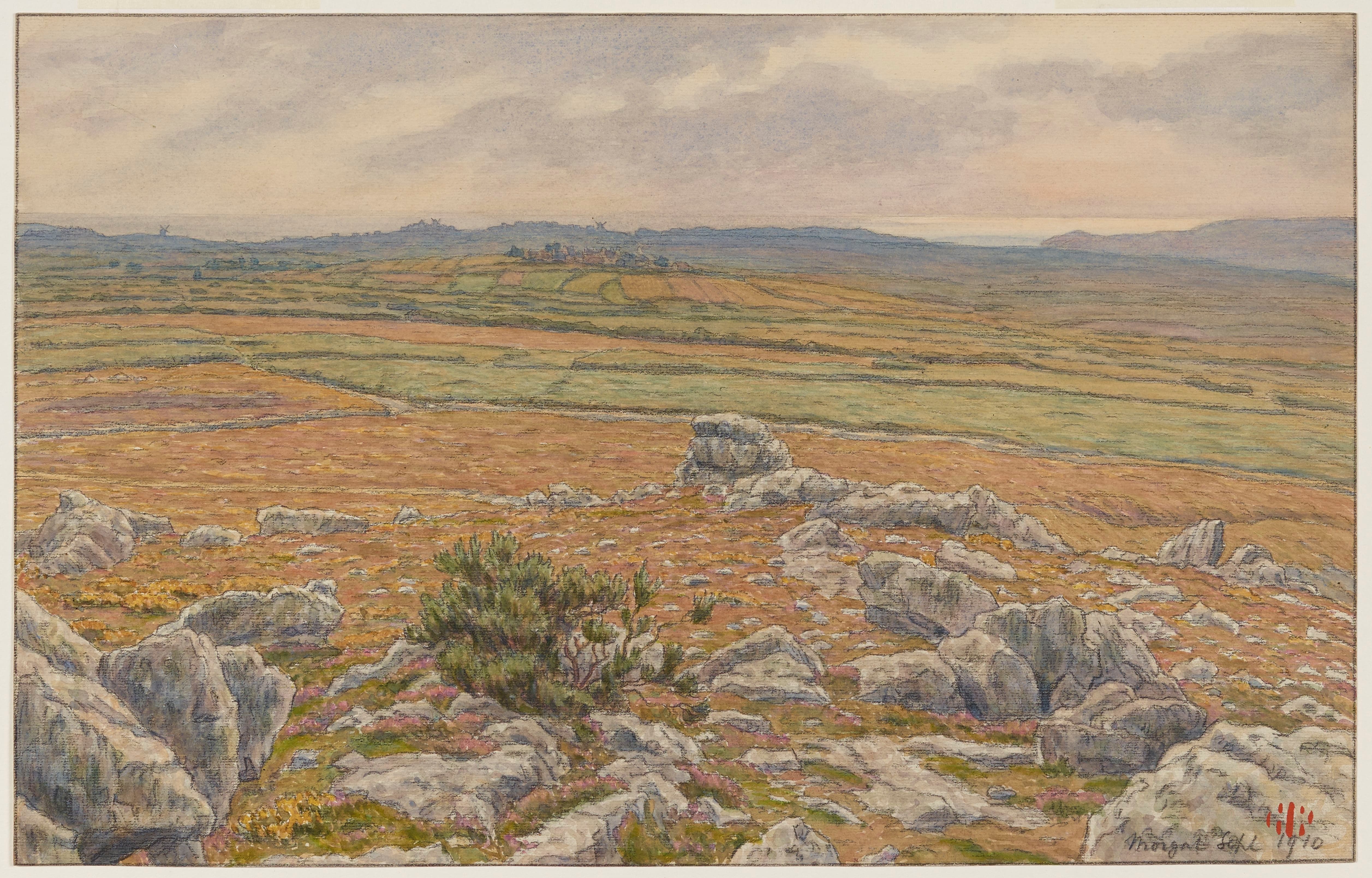 《莫加特沼泽》（Morgat Moors）｜亨利·里维埃 Henri Rivière｜1910