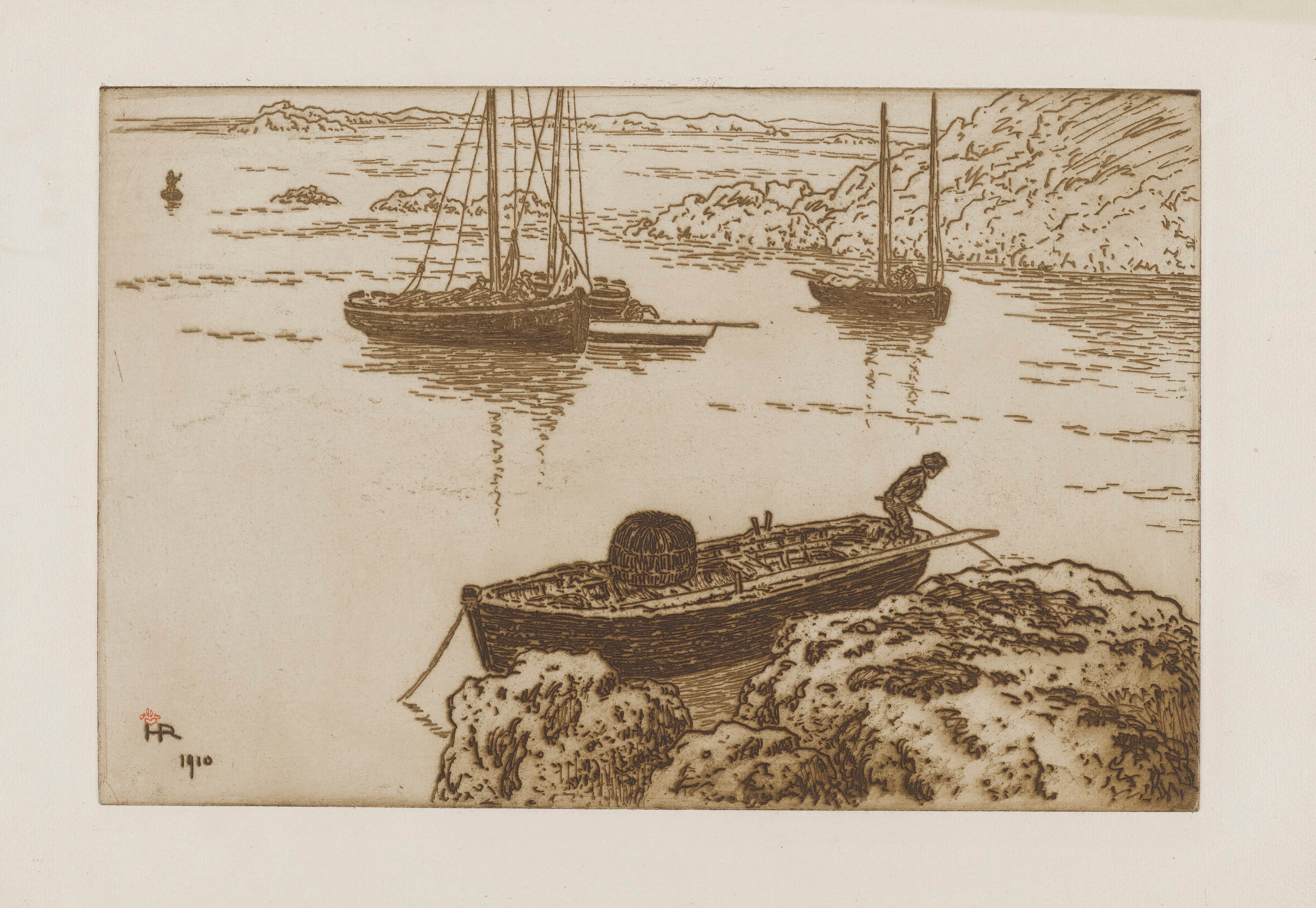 《小渔夫》（The Little Fisherman）｜亨利·里维埃 Henri Rivière｜1910