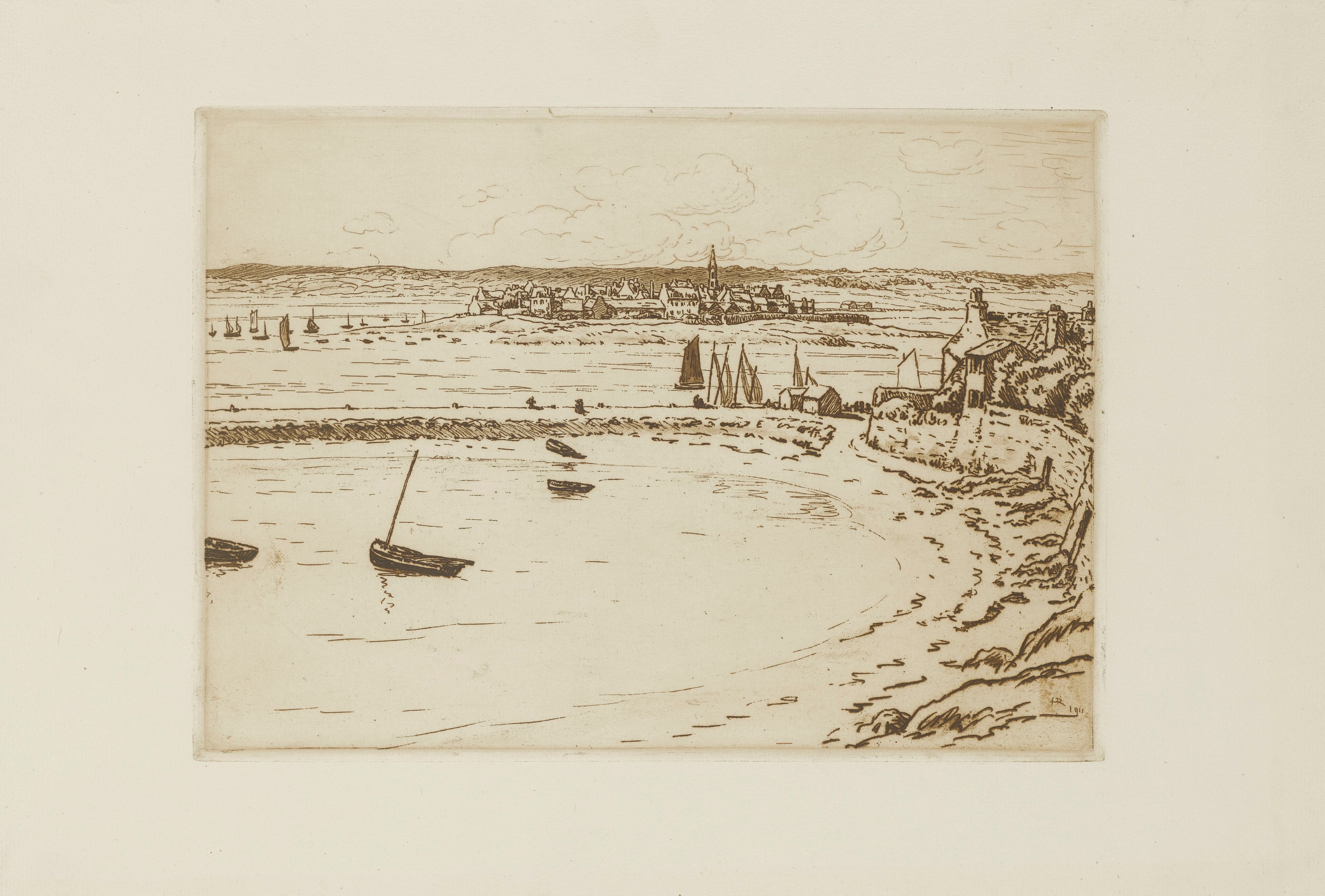 《小港口》（Small port）｜亨利·里维埃 Henri Rivière｜1911