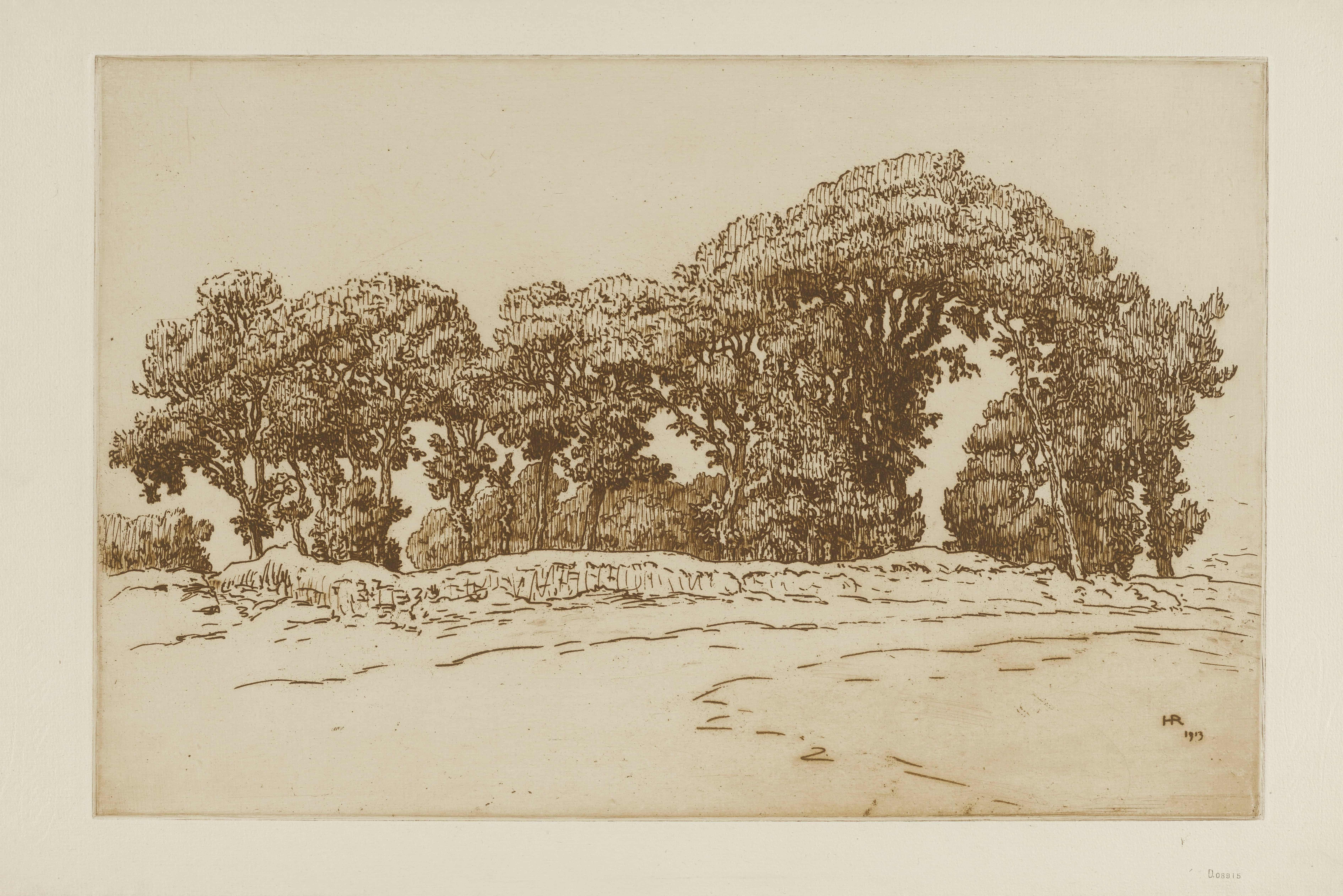 《小树林或白蜡树的花束》（The Little Wood or The -Bouquet of Ash Trees）｜亨利·里维埃 Henri Rivière｜1913