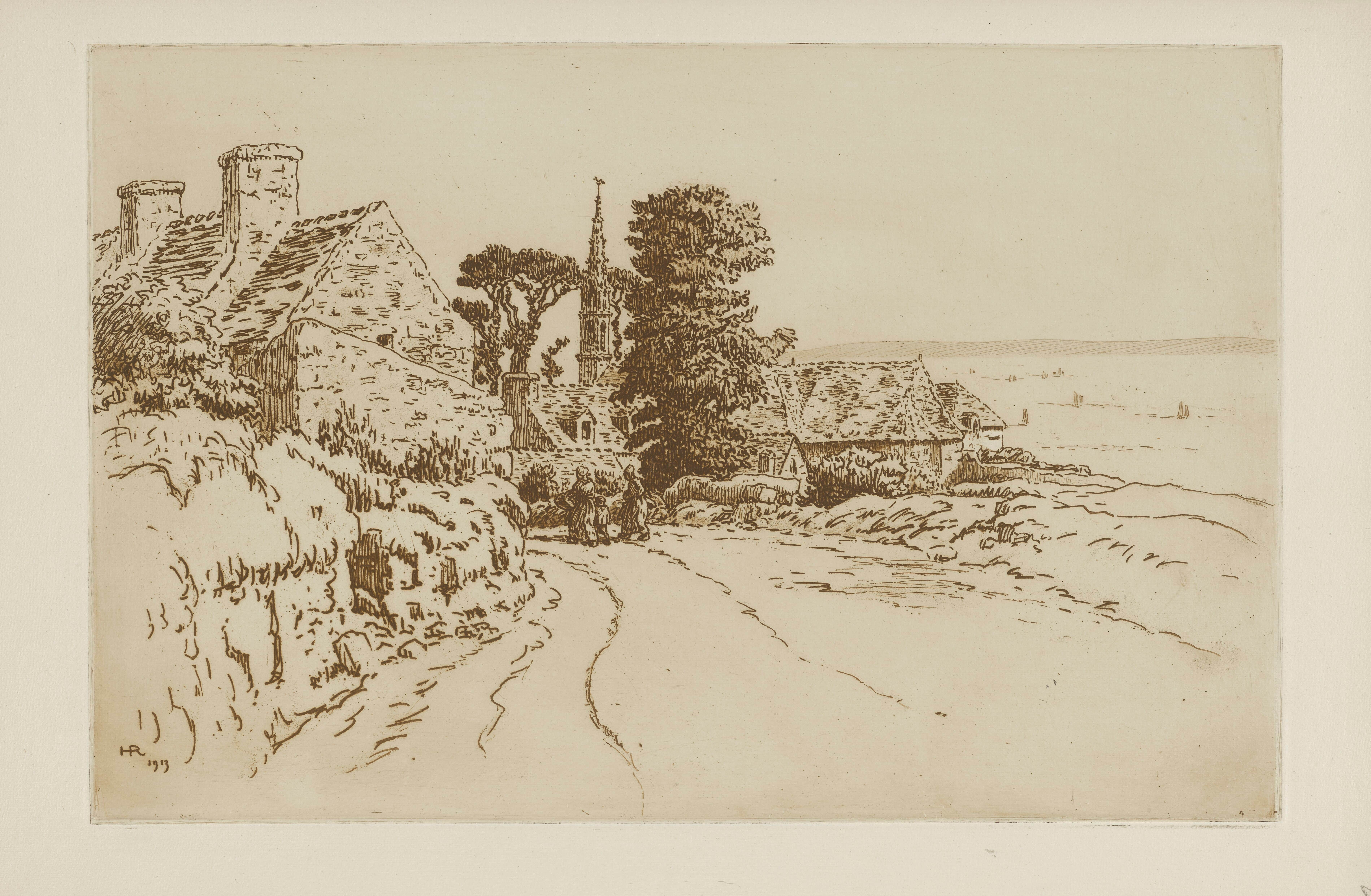 《从圣让到特雷布尔的道路》（Road from St Jean to Tréboul）｜亨利·里维埃 Henri Rivière｜1913
