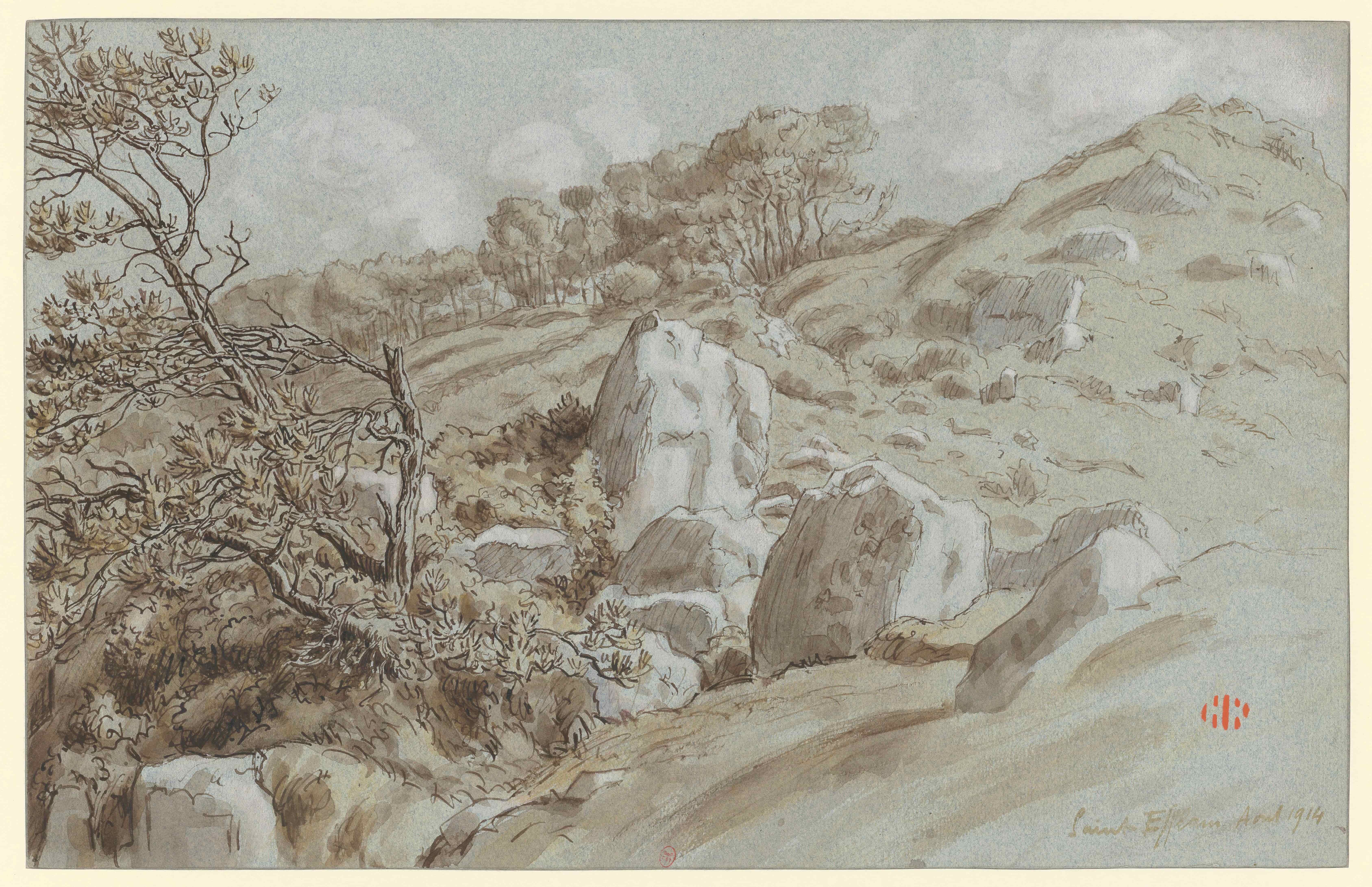 《圣埃夫拉姆》（St-Efflam）｜亨利·里维埃 Henri Rivière｜1914