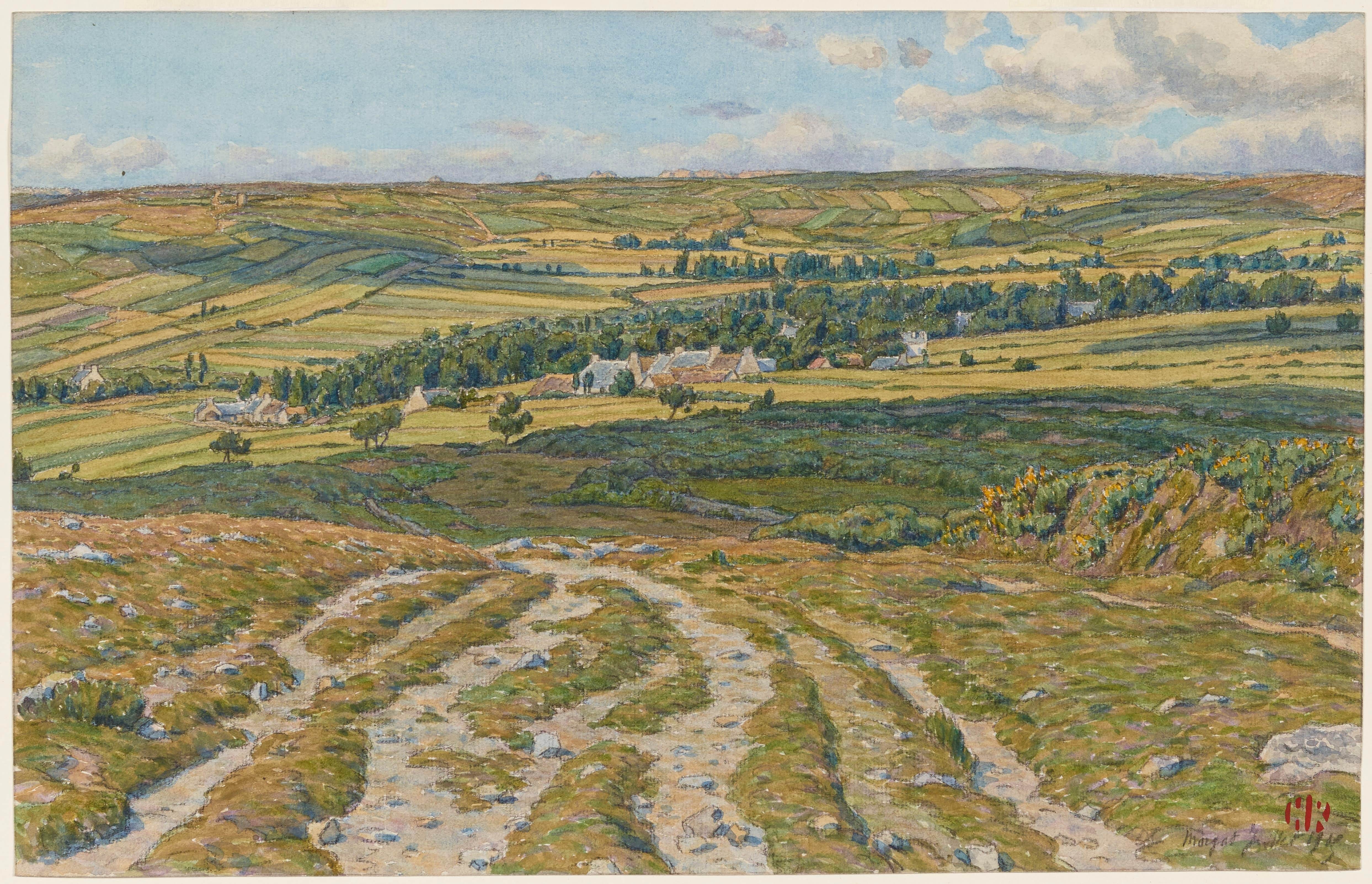 《莱斯奎菲内克地区。莫加特》（Landes of Lesquiffinec. Morgat）｜亨利·里维埃 Henri Rivière｜1915
