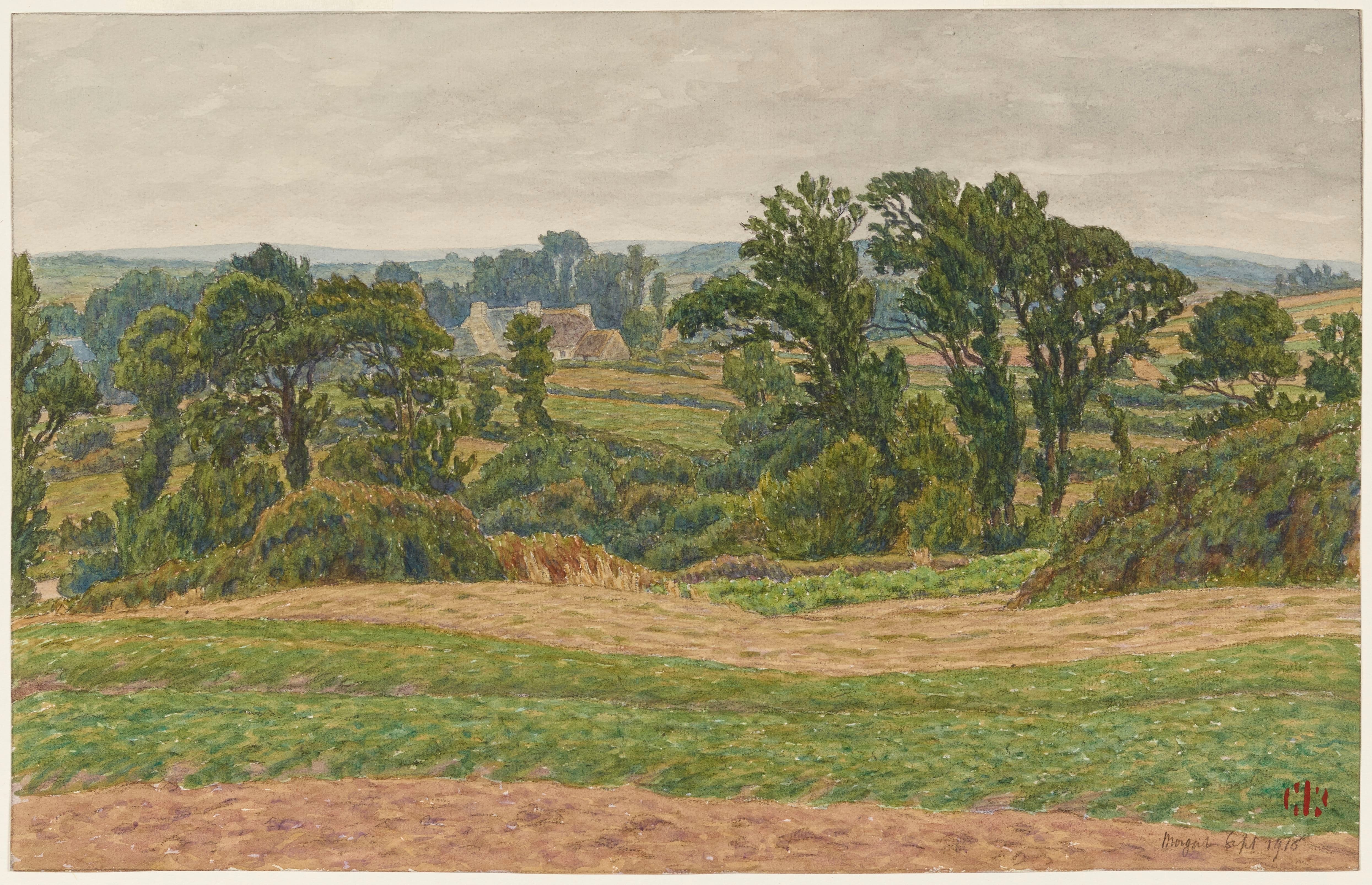 《细雨过后——莫加特》（After the drizzle – Morgat）｜亨利·里维埃 Henri Rivière｜1916