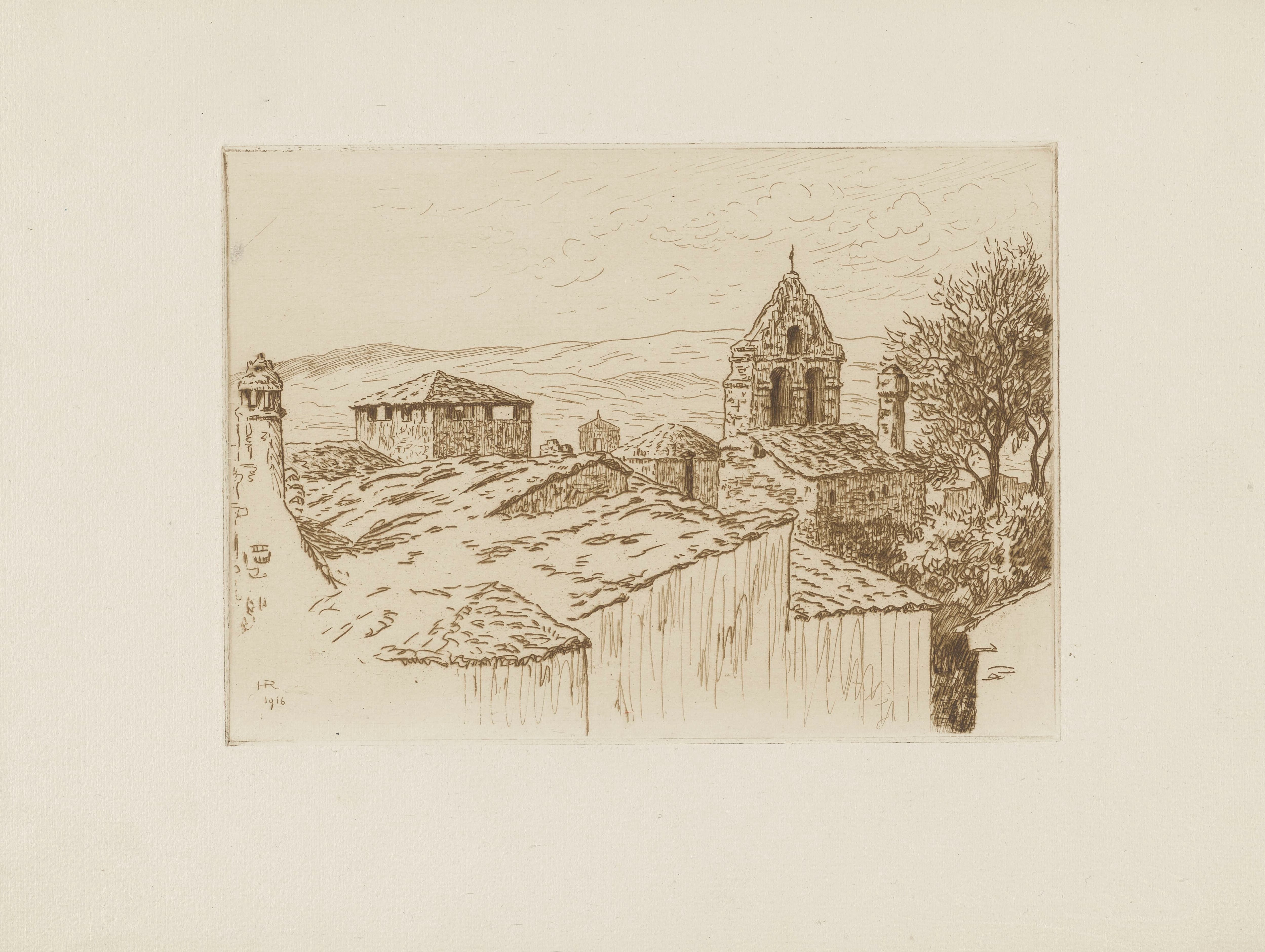 《奥尔维耶托》（Orvieto）｜亨利·里维埃 Henri Rivière｜1916