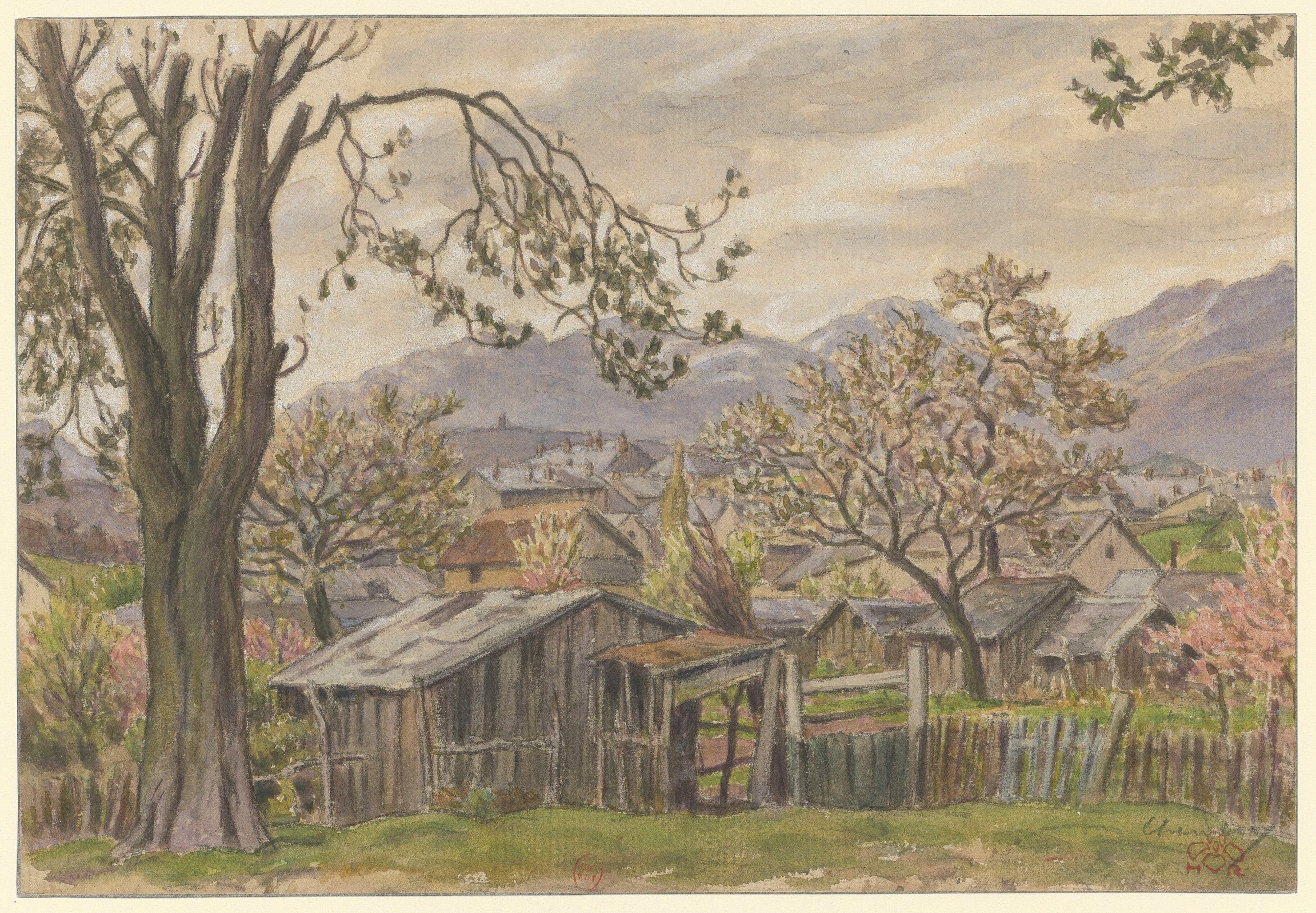 《尚贝里》（Chambery）｜亨利·里维埃 Henri Rivière｜1918