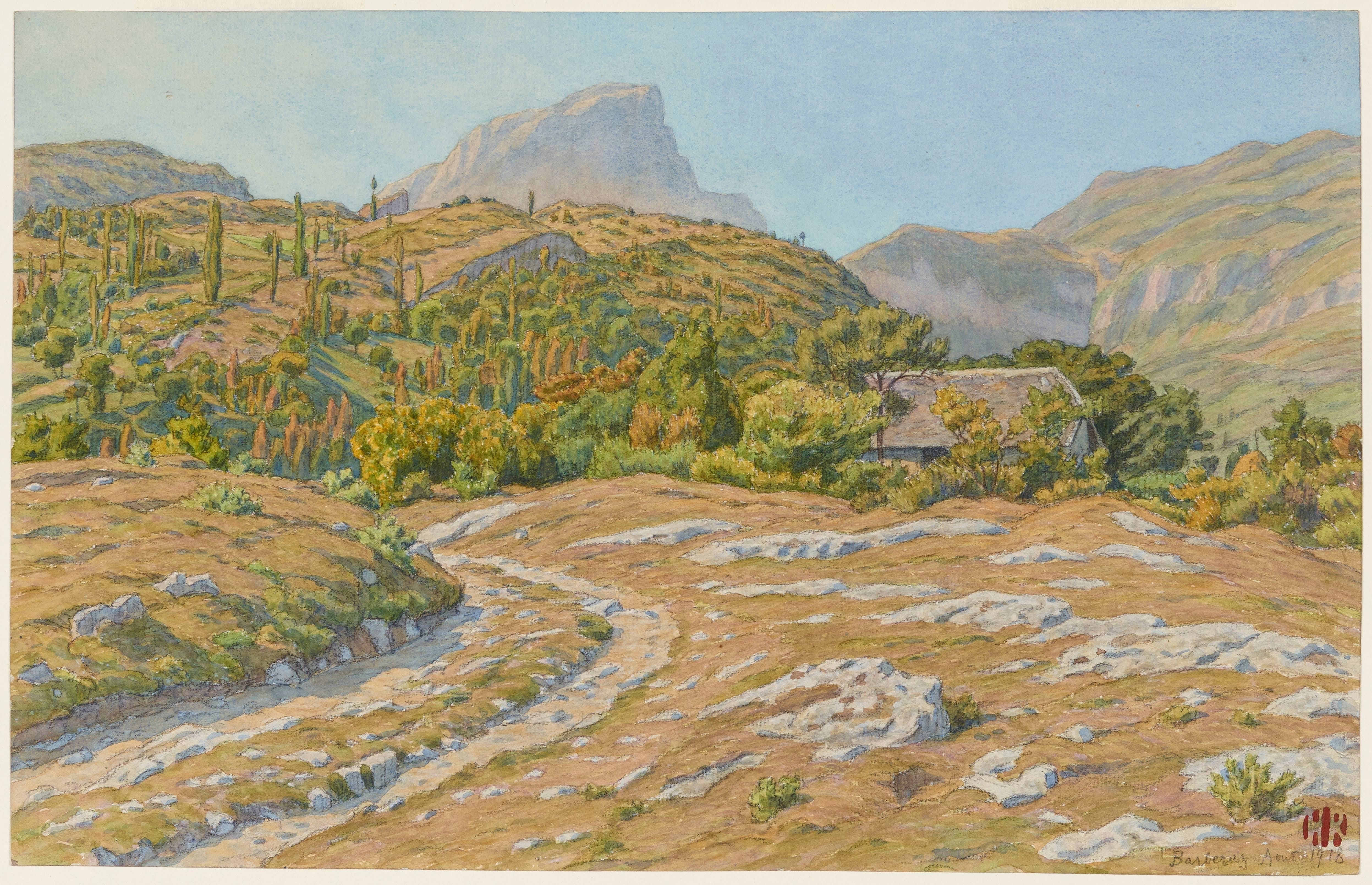 《粮仓。巴贝拉兹》（The Granary. Barberaz）｜亨利·里维埃 Henri Rivière｜1918
