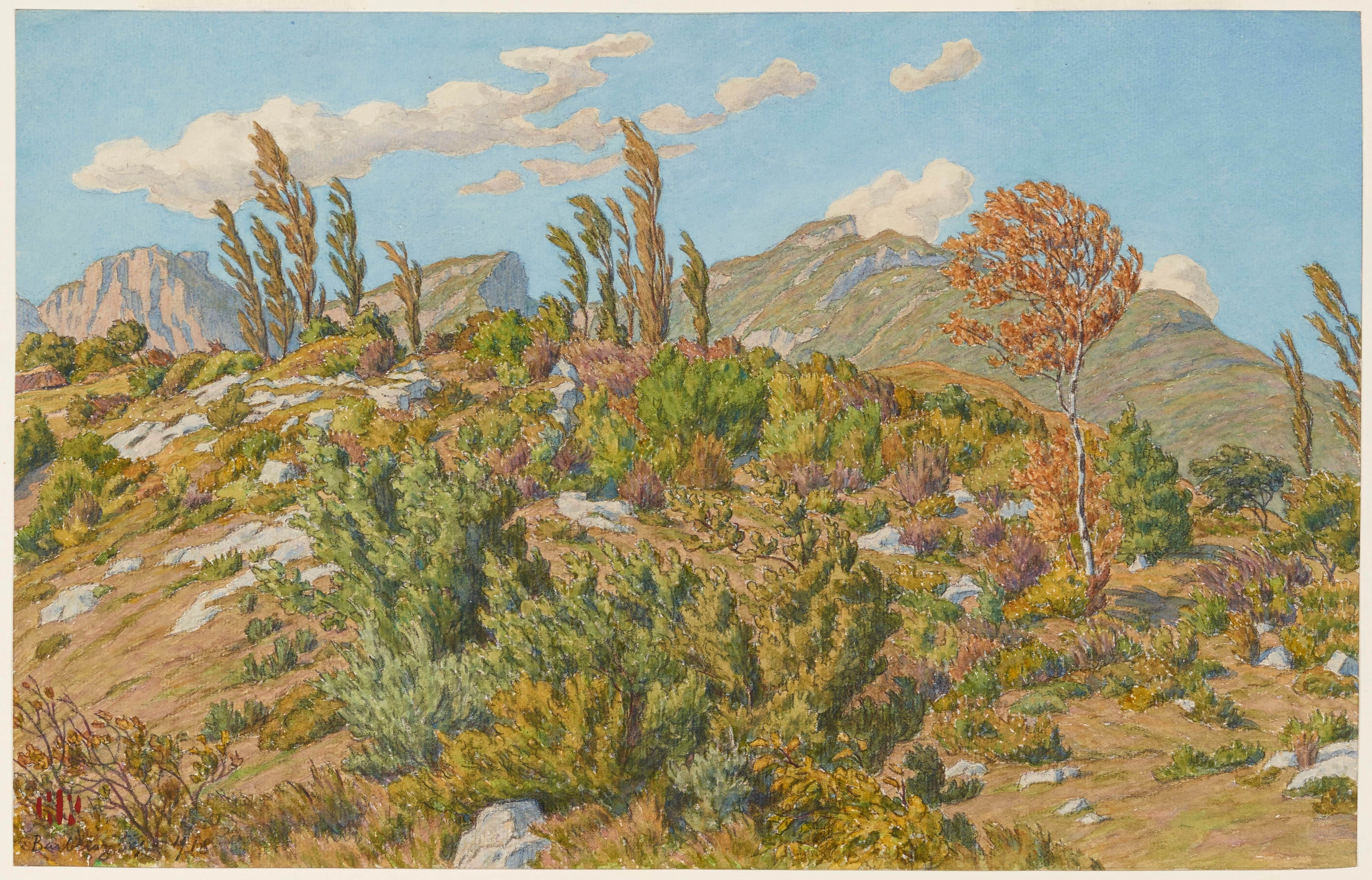 《巴贝拉兹高原》（Barberaz plateaus）｜亨利·里维埃 Henri Rivière｜1918