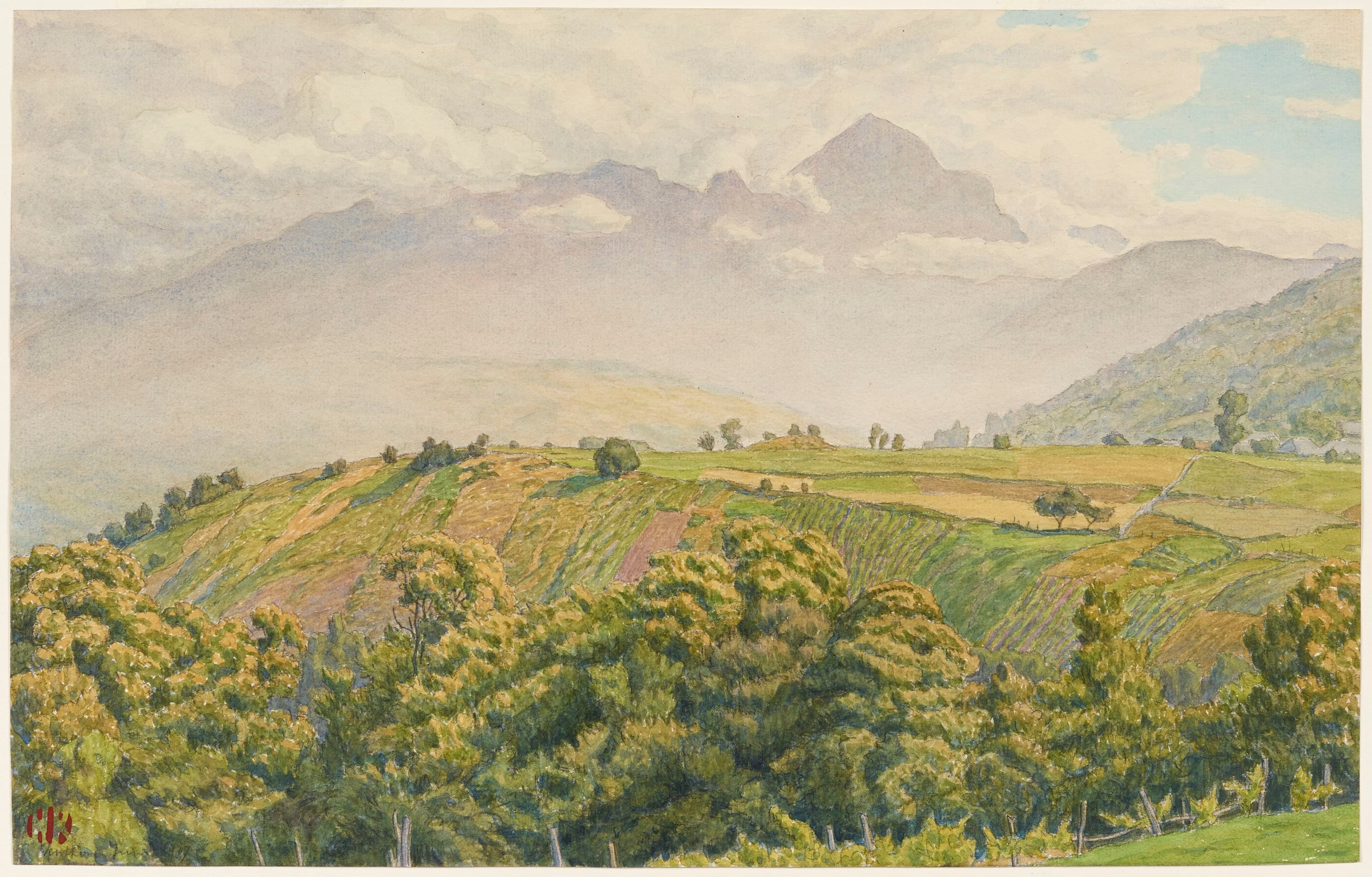 《查文的薄雾早晨》（Misty morning on Charvin）｜亨利·里维埃 Henri Rivière｜1919