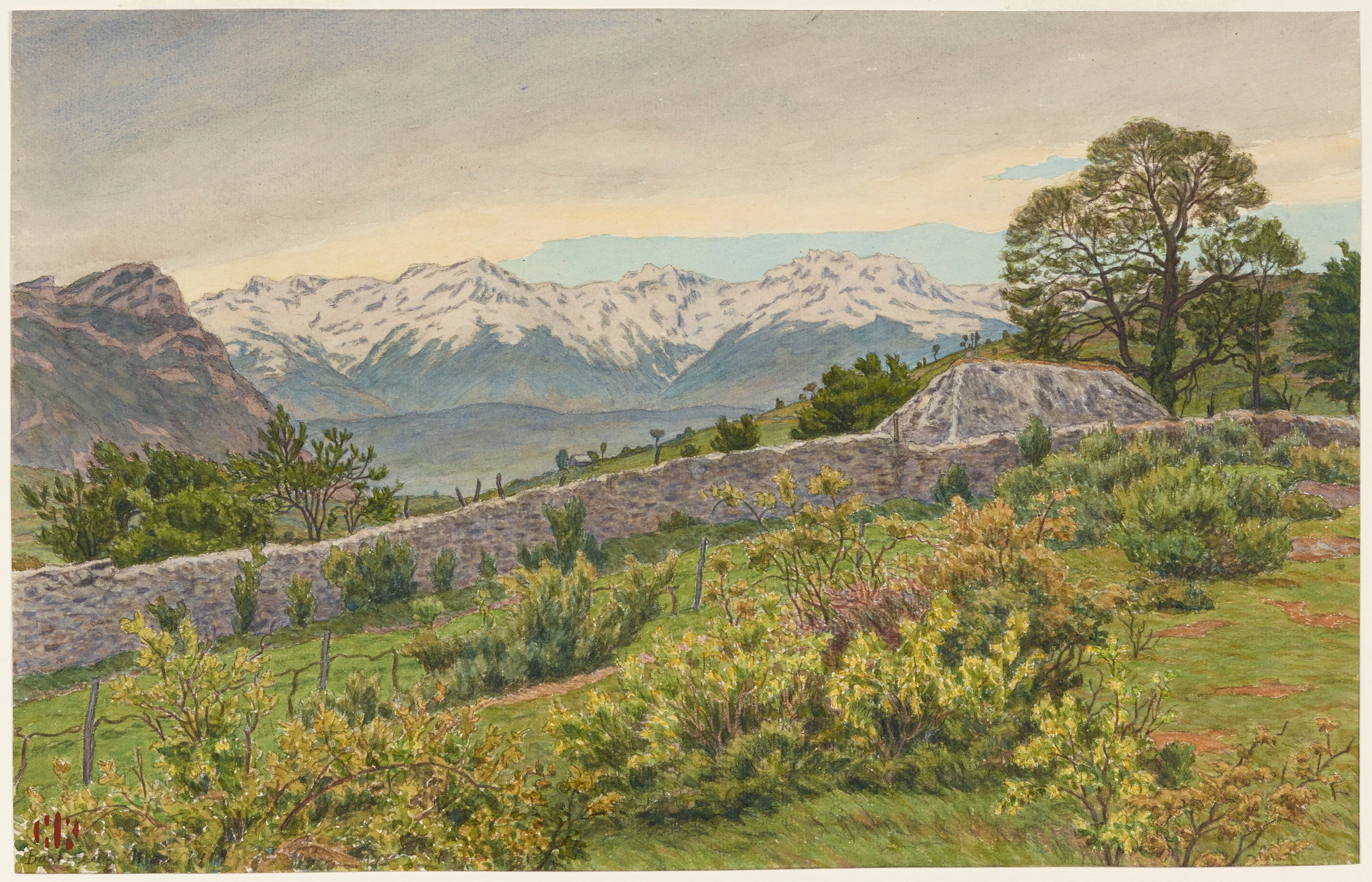 《阿尔卑斯山的灰色早晨（巴贝拉兹）》（Gray morning on the Alps (Barberaz)）｜亨利·里维埃 Henri Rivière｜1919