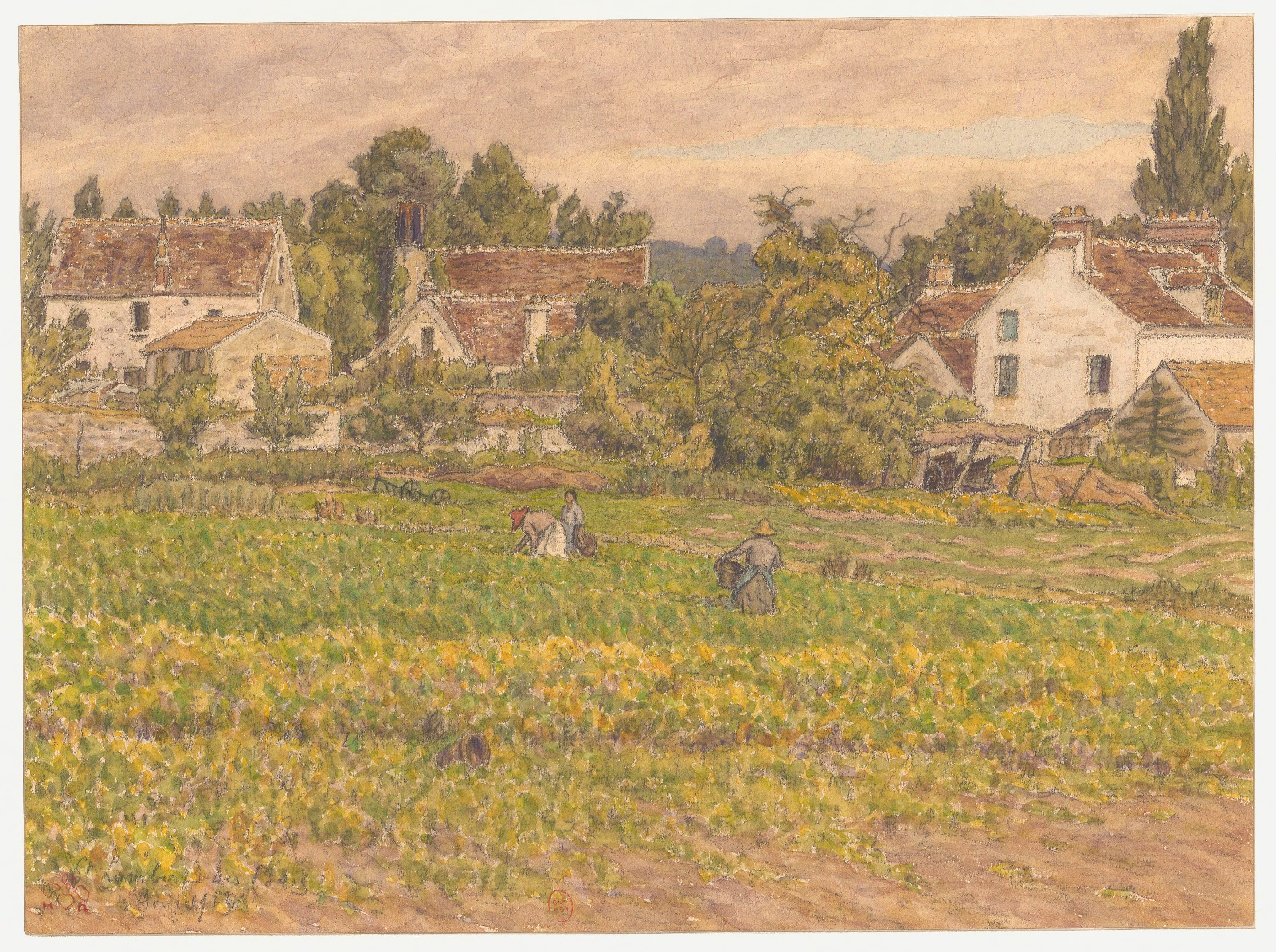 《圣朗贝尔德布瓦 – 绘画》（Saint-Lambert-des-Bois – drawing）｜亨利·里维埃 Henri Rivière｜1923