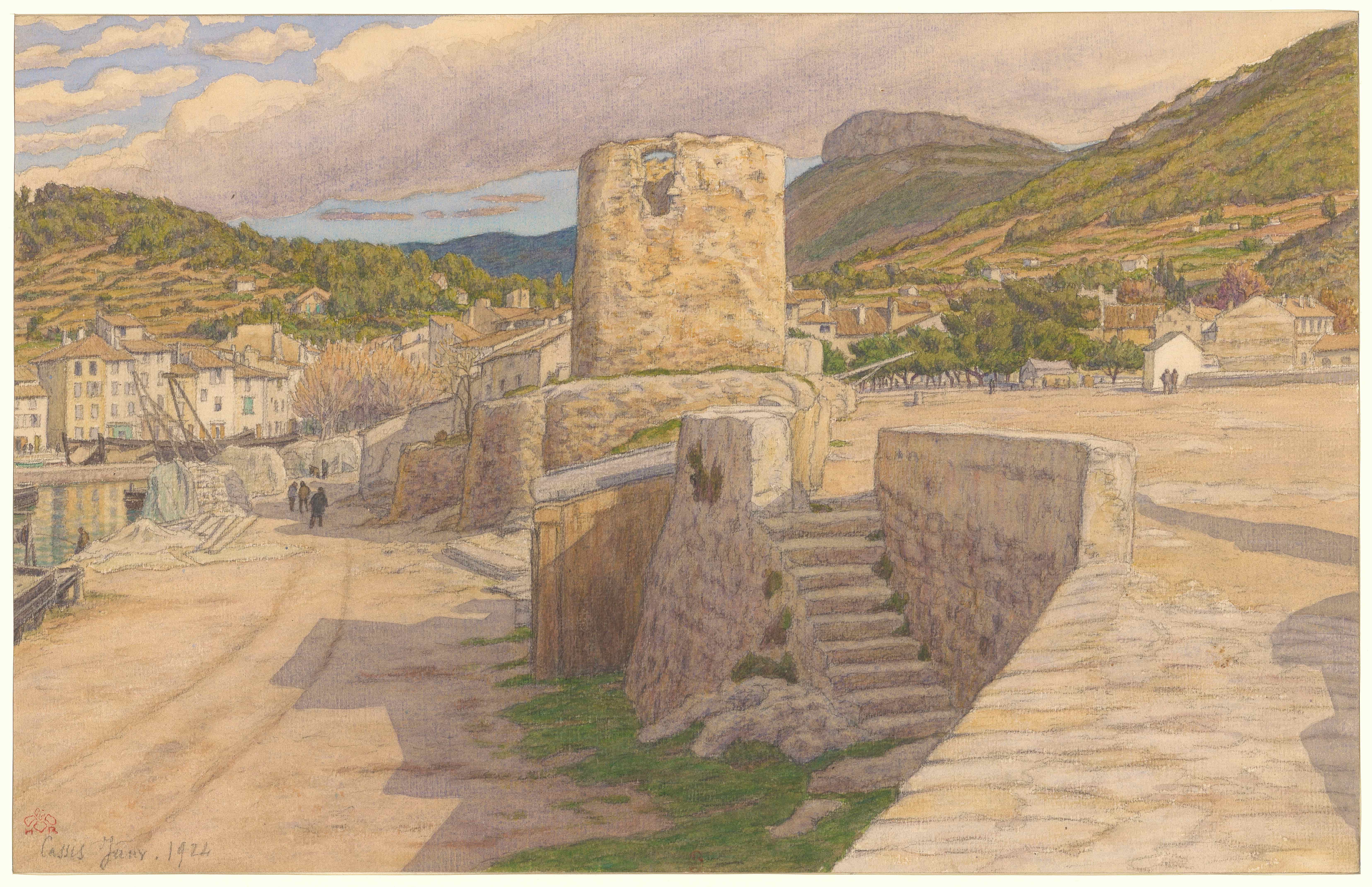 《卡西斯》（Cassis）｜亨利·里维埃 Henri Rivière｜1924