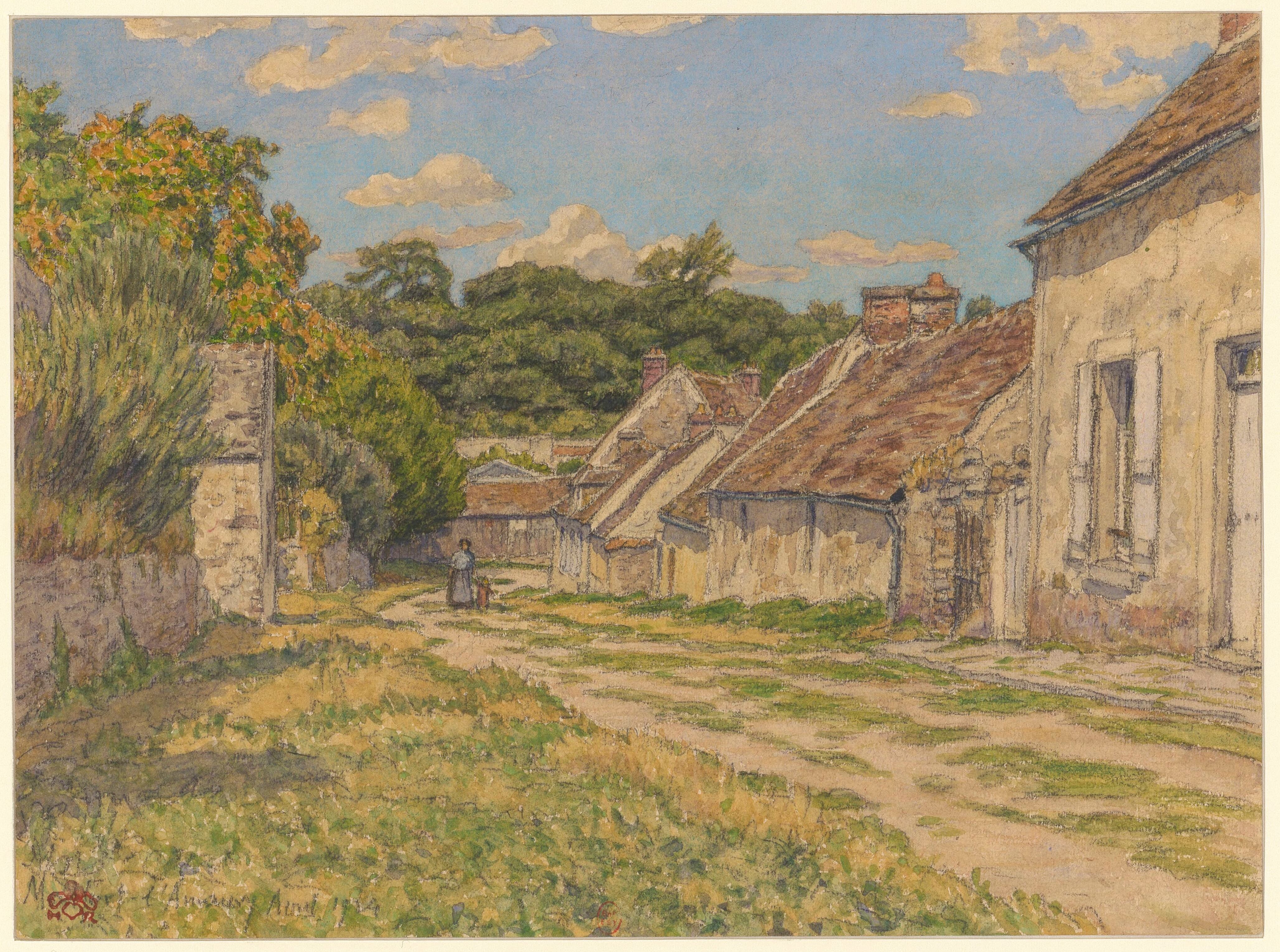 《蒙福特拉莫里》（Montfort-l’Amaury）｜亨利·里维埃 Henri Rivière｜1924