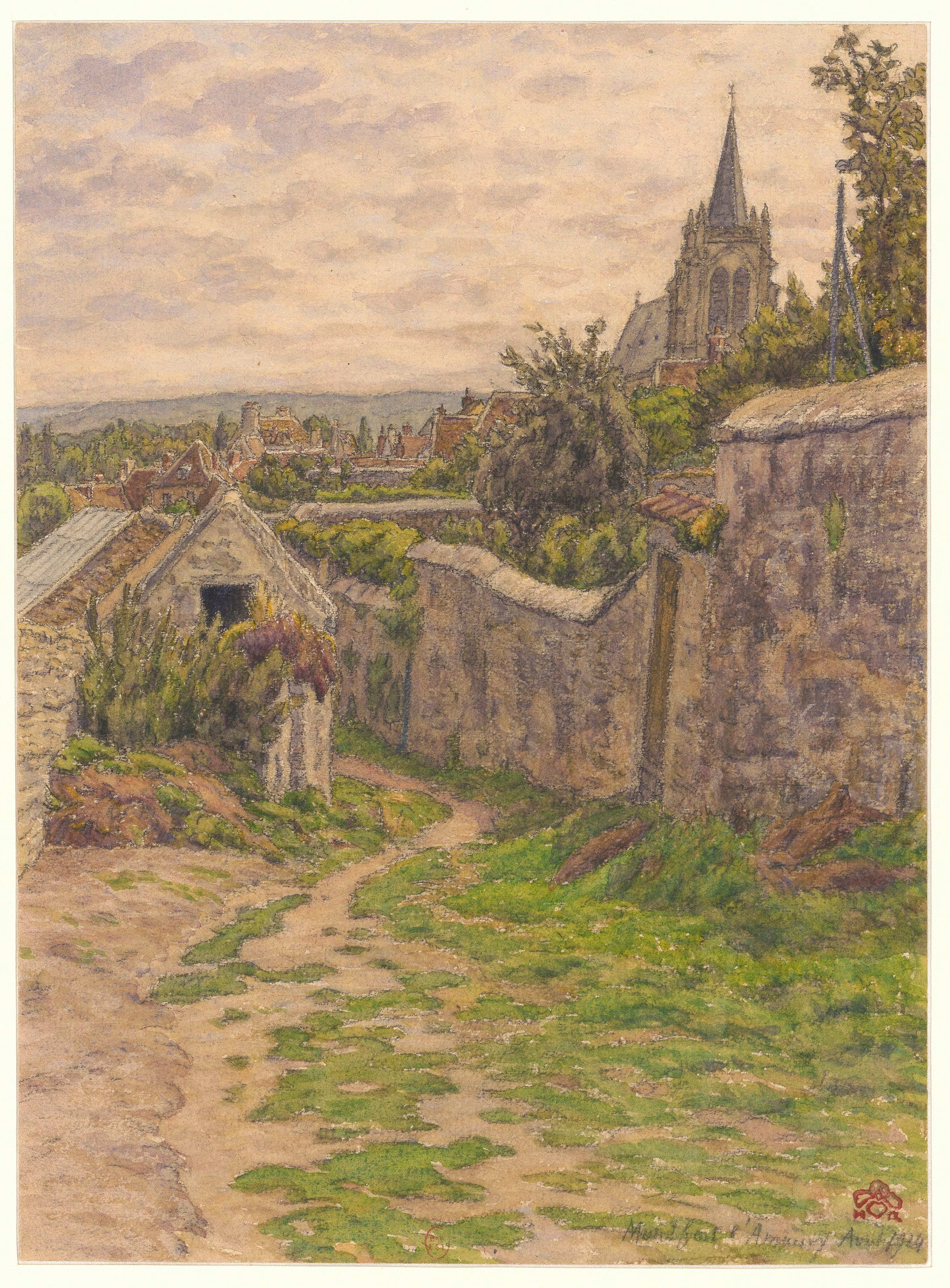 《蒙福特拉莫里》（Montfort-l’Amaury）｜亨利·里维埃 Henri Rivière｜1924
