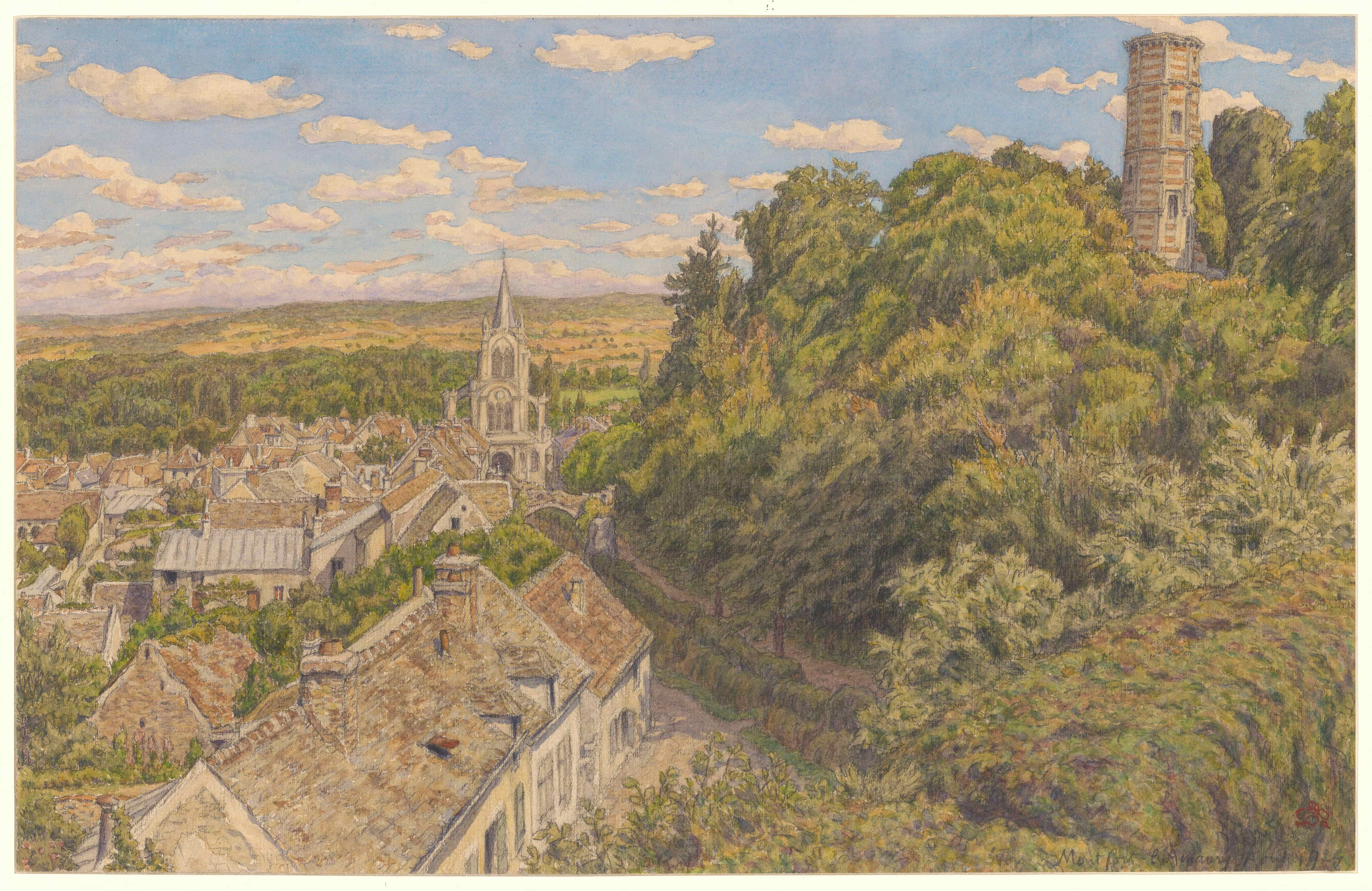 《蒙福特拉莫里》（Montfort-l’Amaury）｜亨利·里维埃 Henri Rivière｜1924