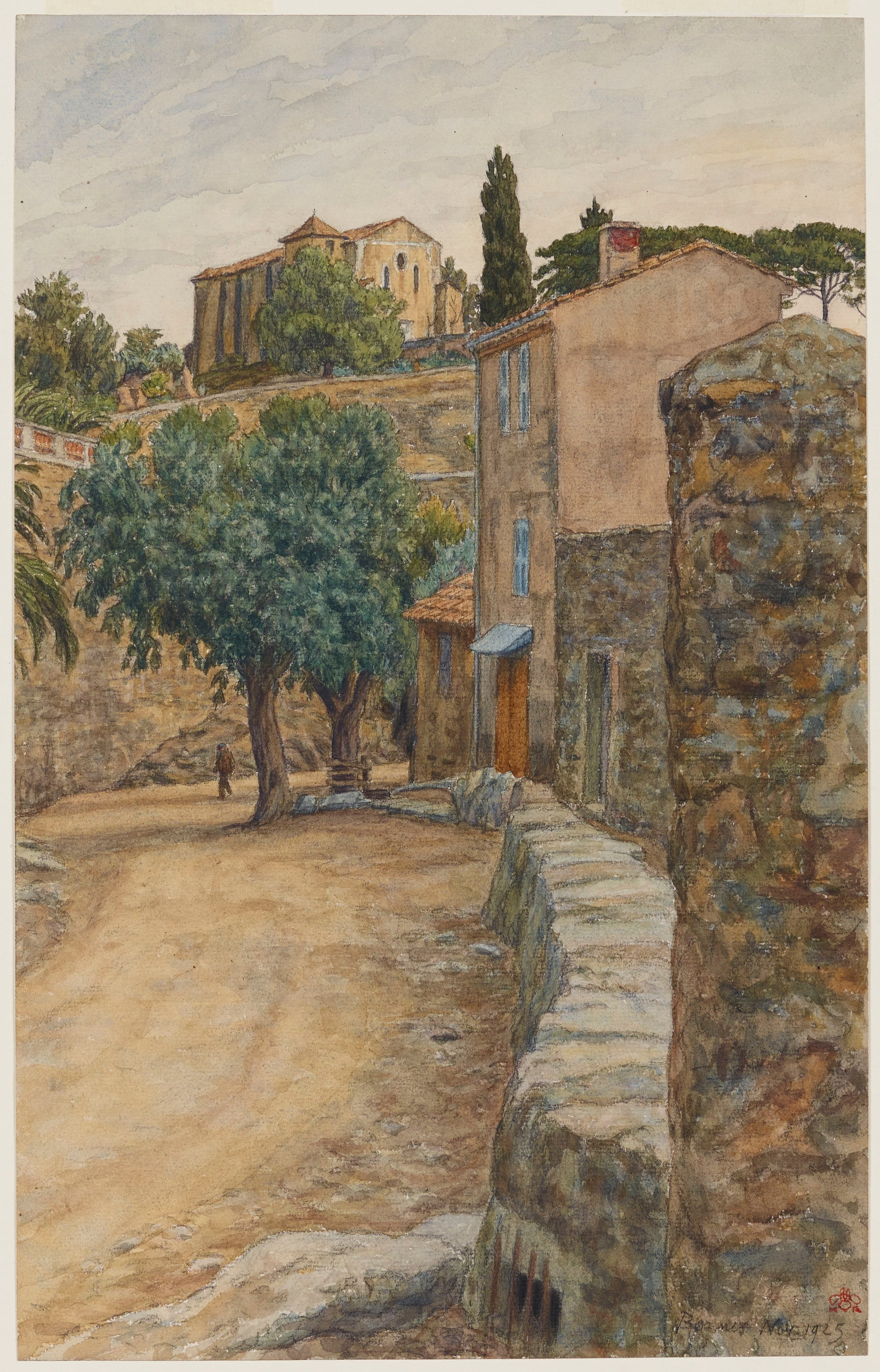 《博尔梅斯的街道》（Street in Bormes）｜亨利·里维埃 Henri Rivière｜1925