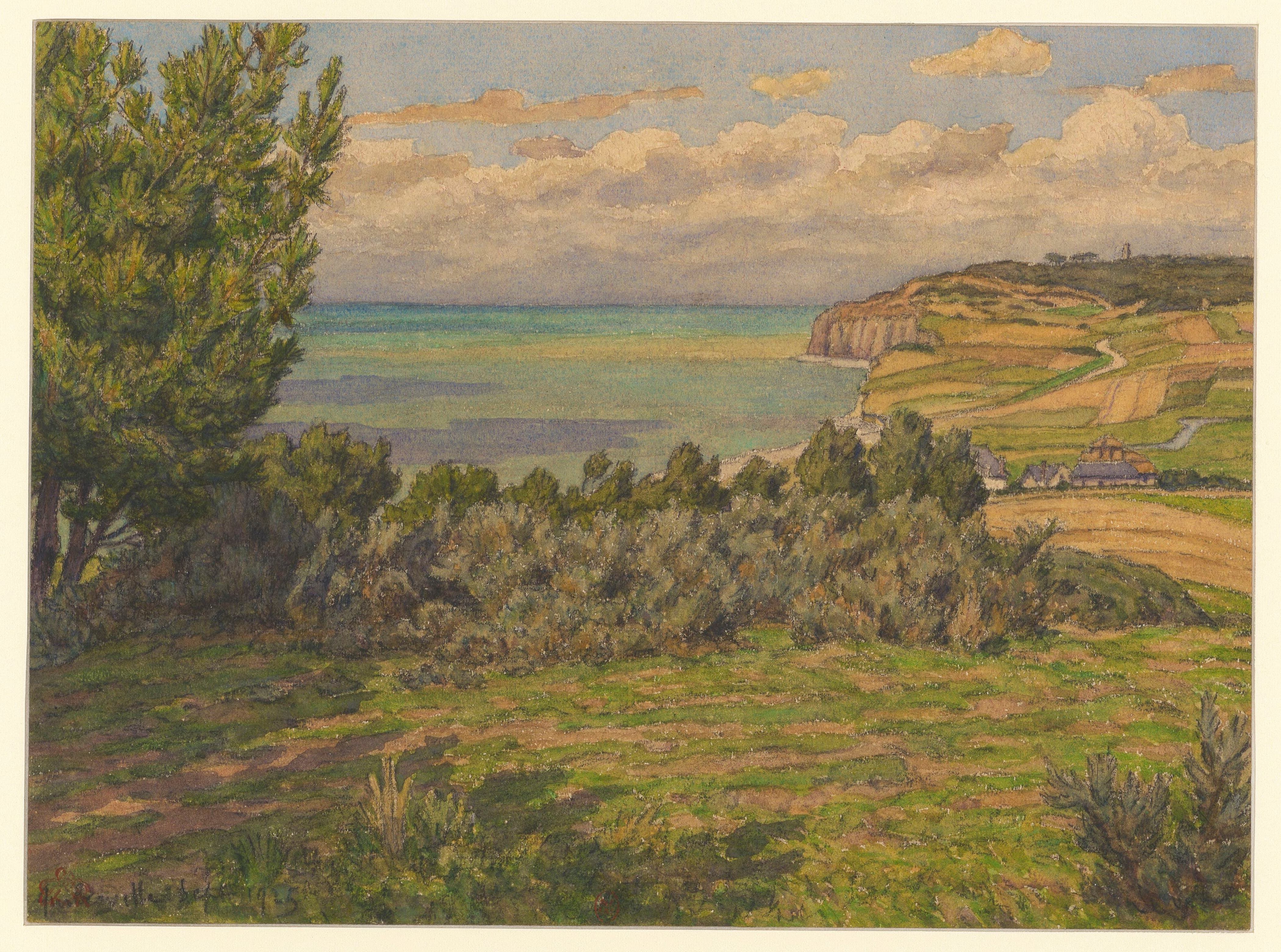 《基伯维尔》（Quiberville）｜亨利·里维埃 Henri Rivière｜1925