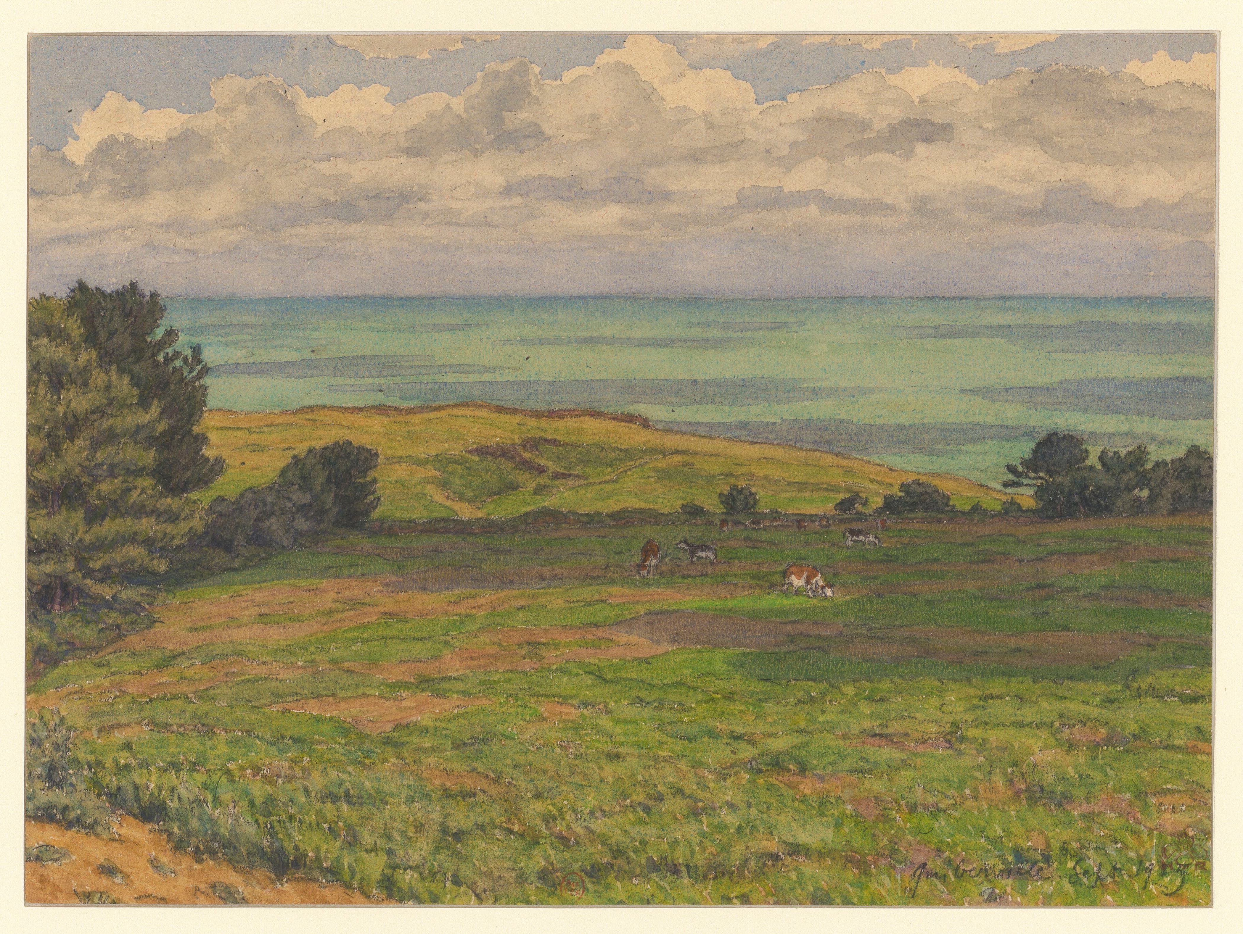 《基伯维尔》（Quiberville）｜亨利·里维埃 Henri Rivière｜1925