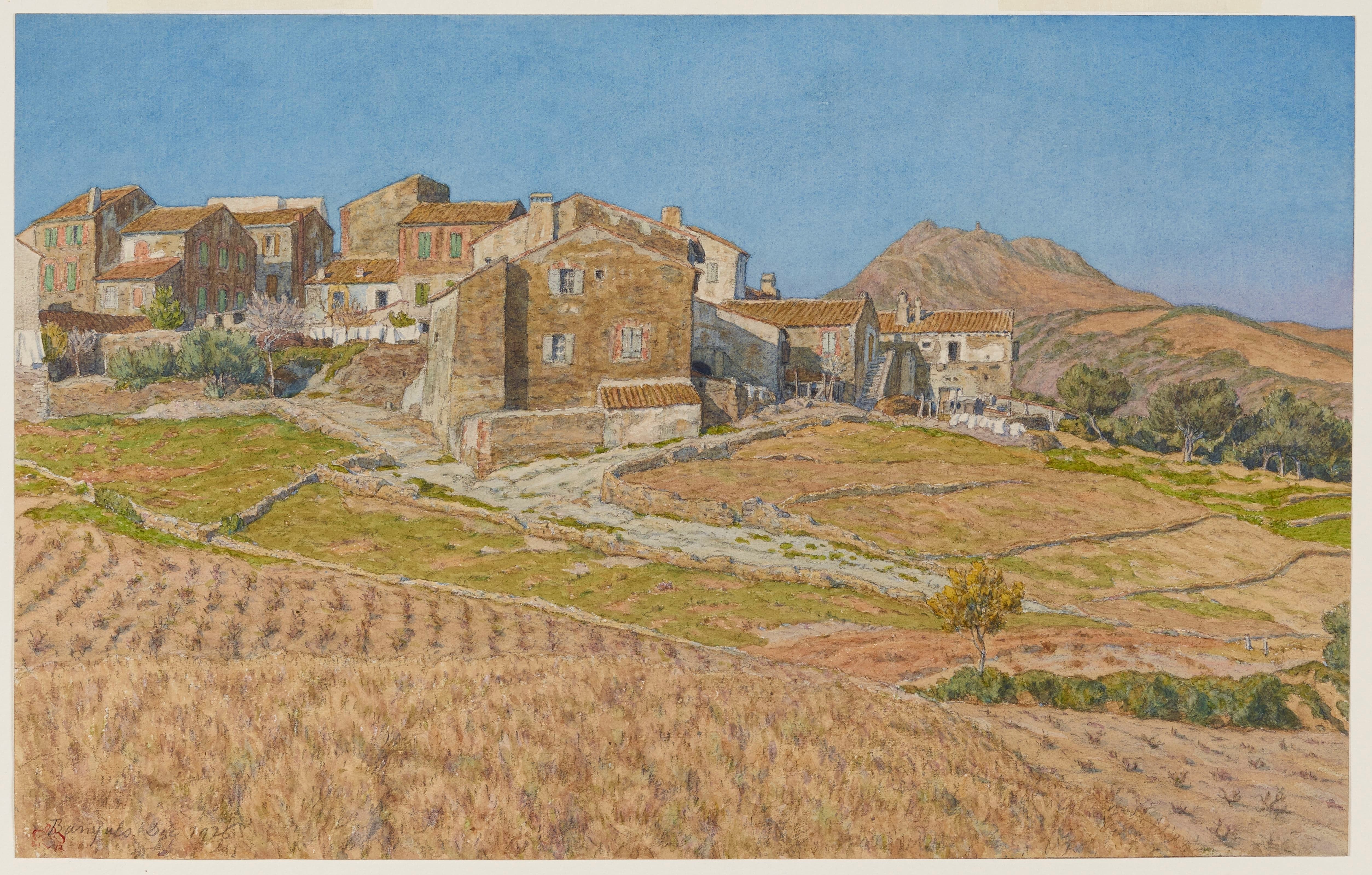 《普格德尔马斯。巴纽尔斯》（Puig del Mas. Banyuls）｜亨利·里维埃 Henri Rivière｜1926