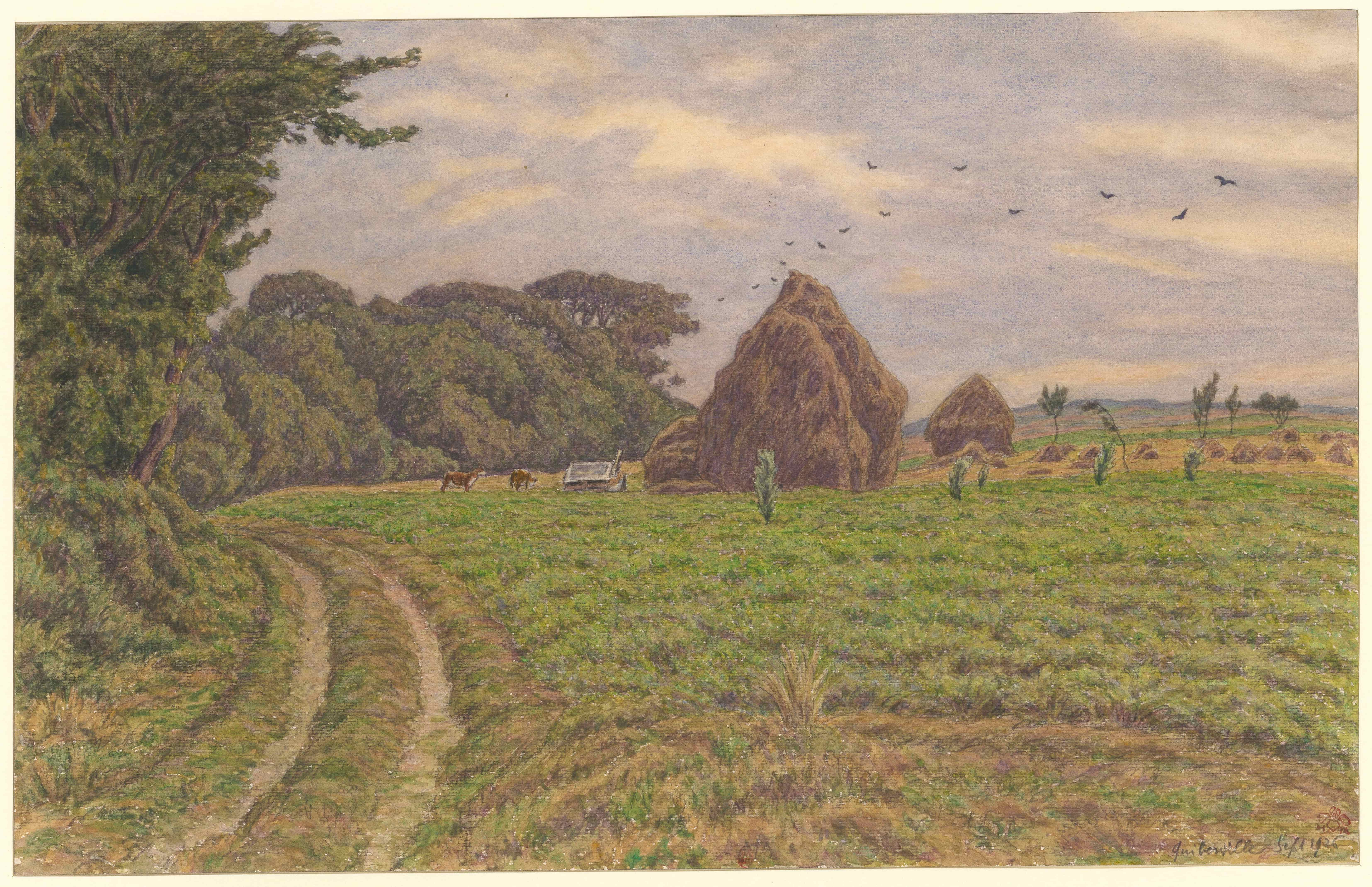 《基伯维尔》（Quiberville）｜亨利·里维埃 Henri Rivière｜1926