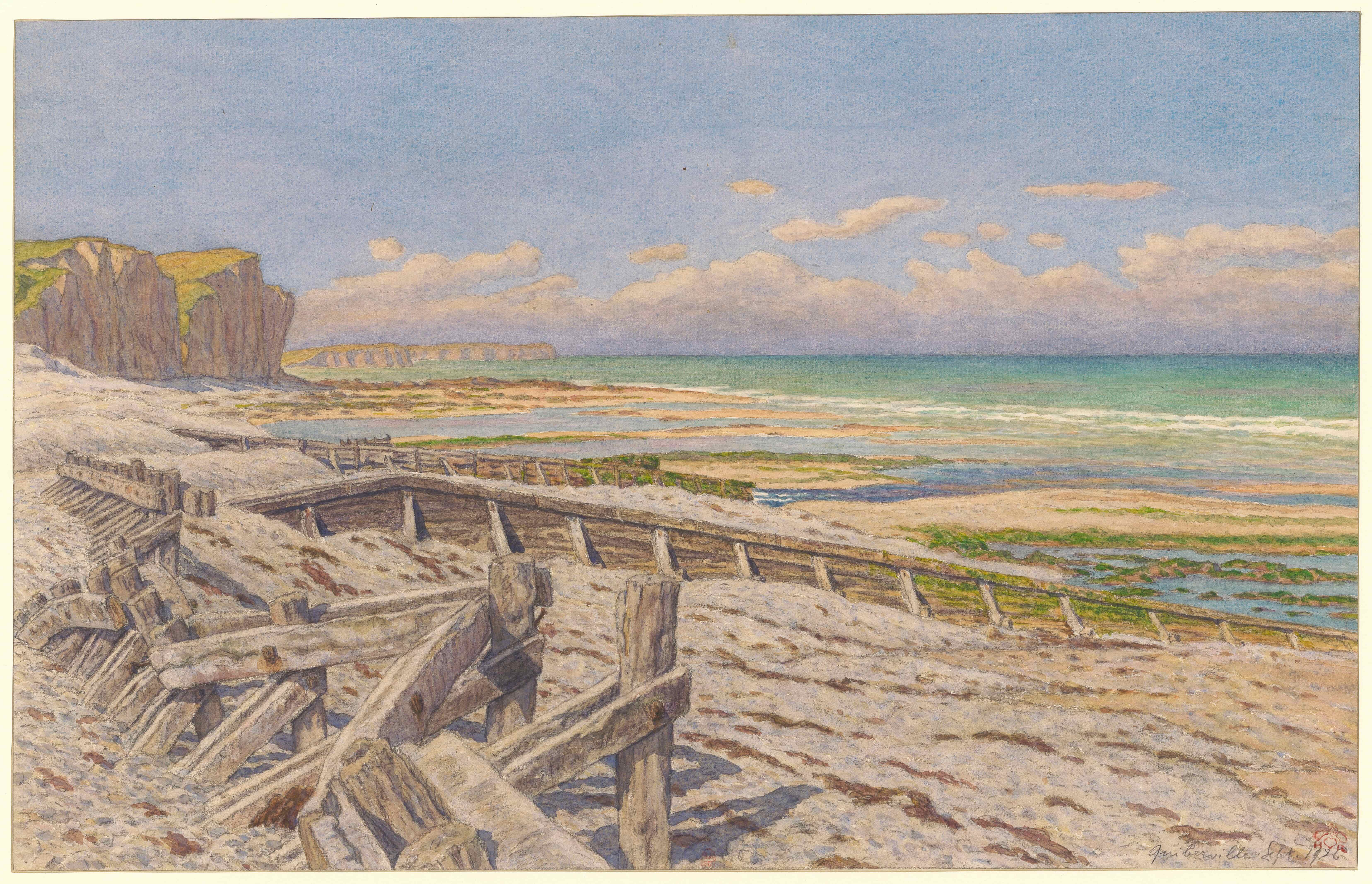 《基伯维尔》（Quiberville）｜亨利·里维埃 Henri Rivière｜1926