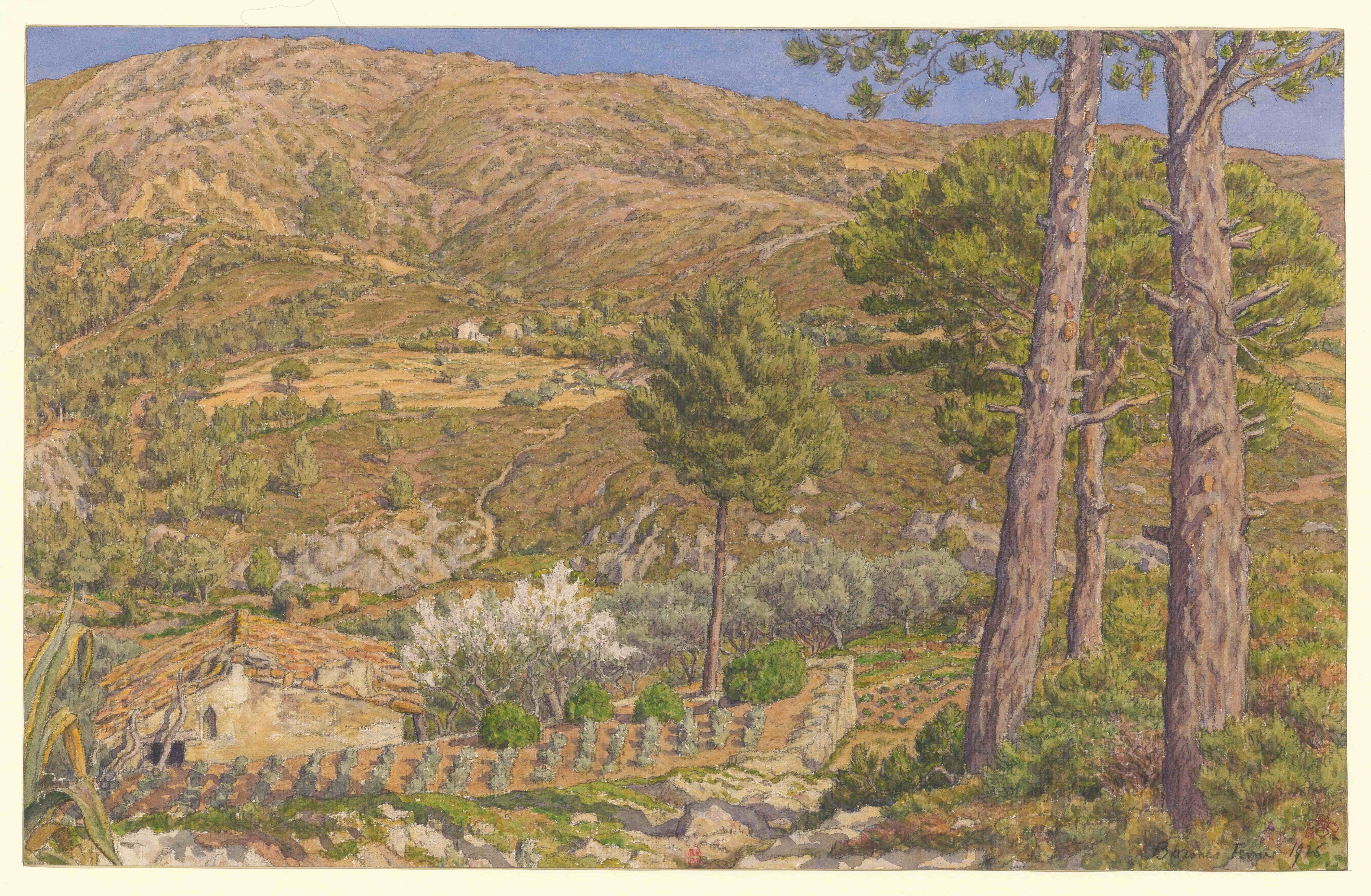 《博尔梅斯》（Bormes）｜亨利·里维埃 Henri Rivière｜1926