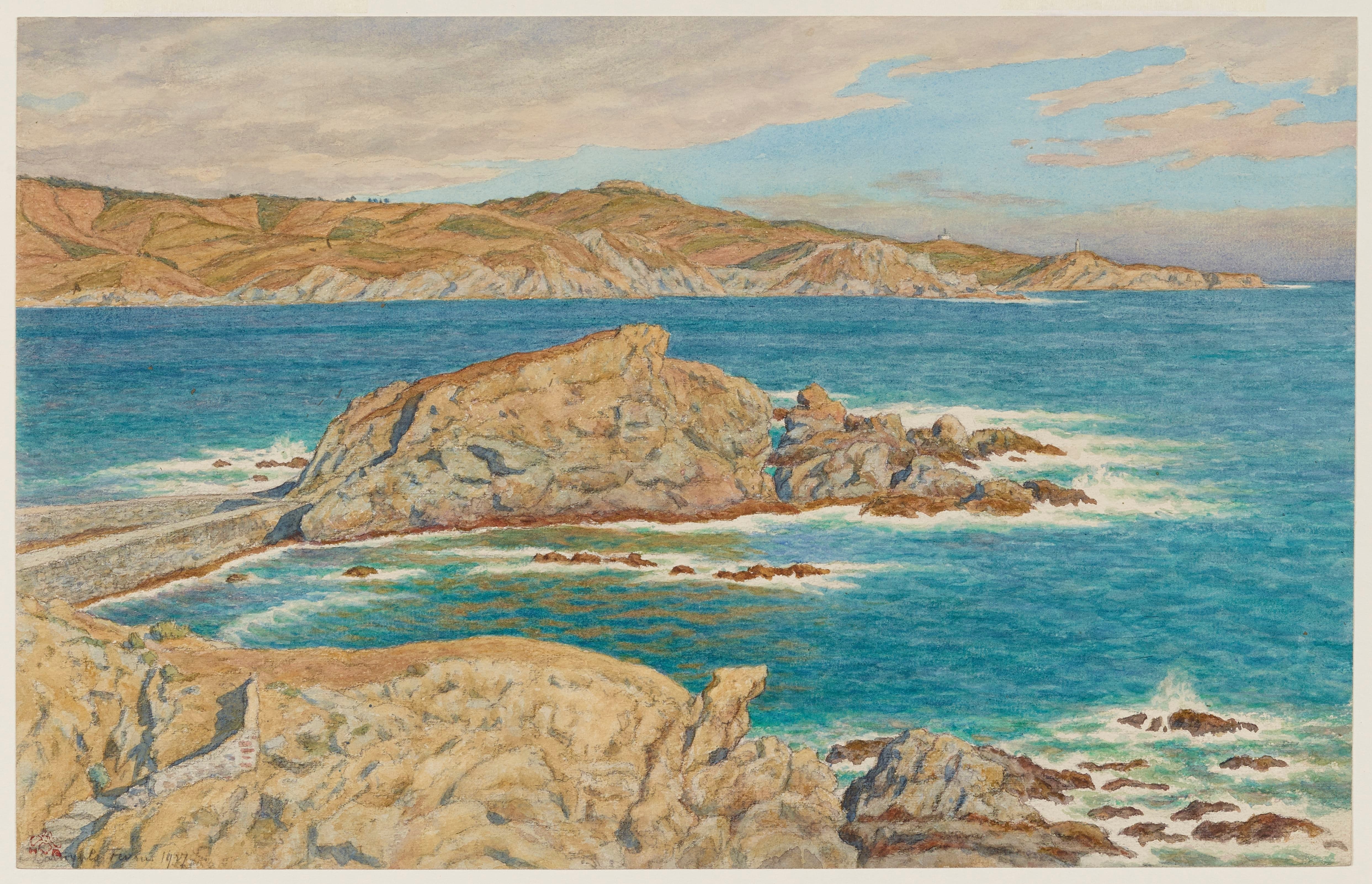 《巴纽尔斯湾》（Banyuls Cove）｜亨利·里维埃 Henri Rivière｜1927