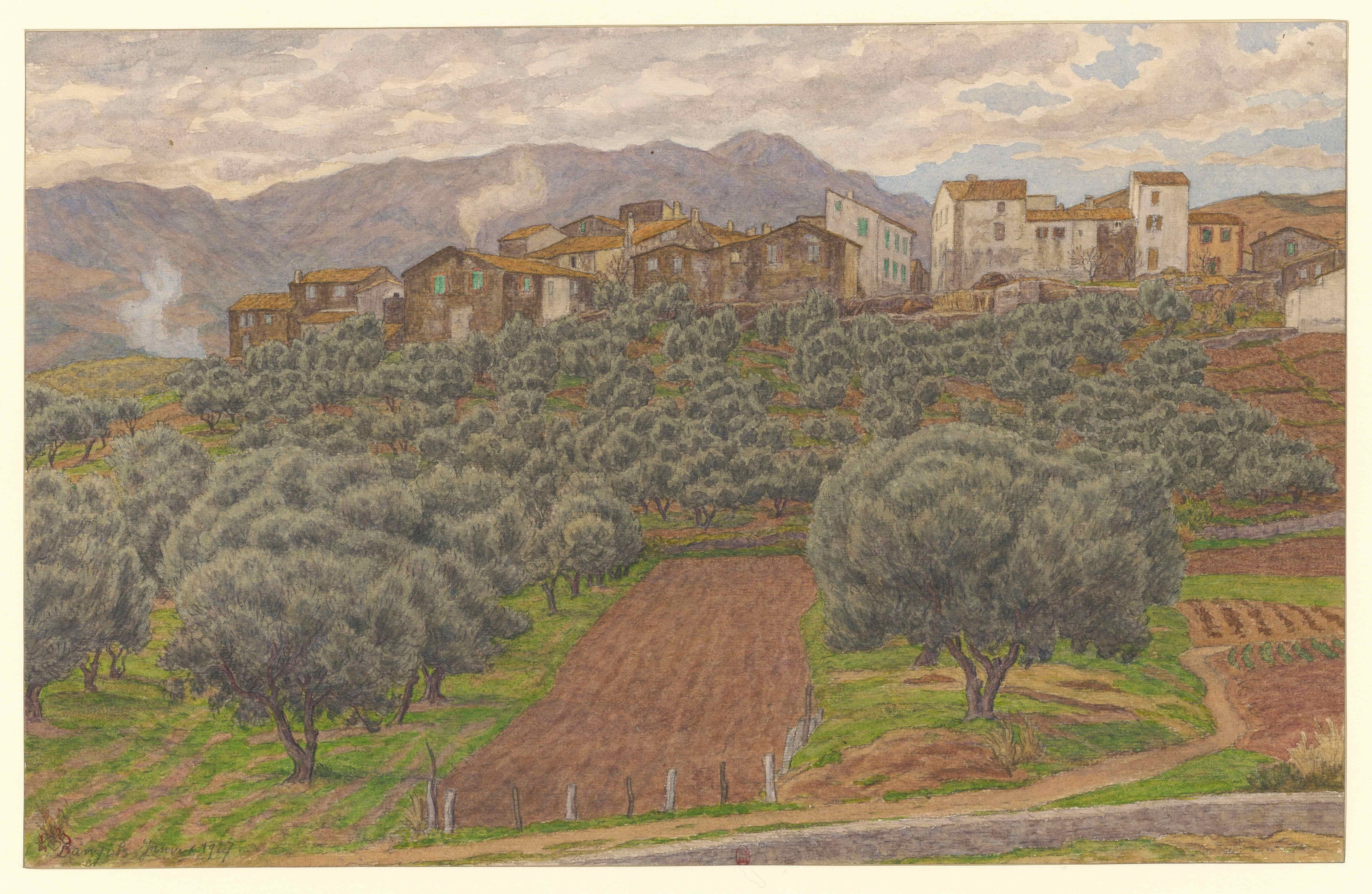 《巴纽尔斯》（Banyuls）｜亨利·里维埃 Henri Rivière｜1927