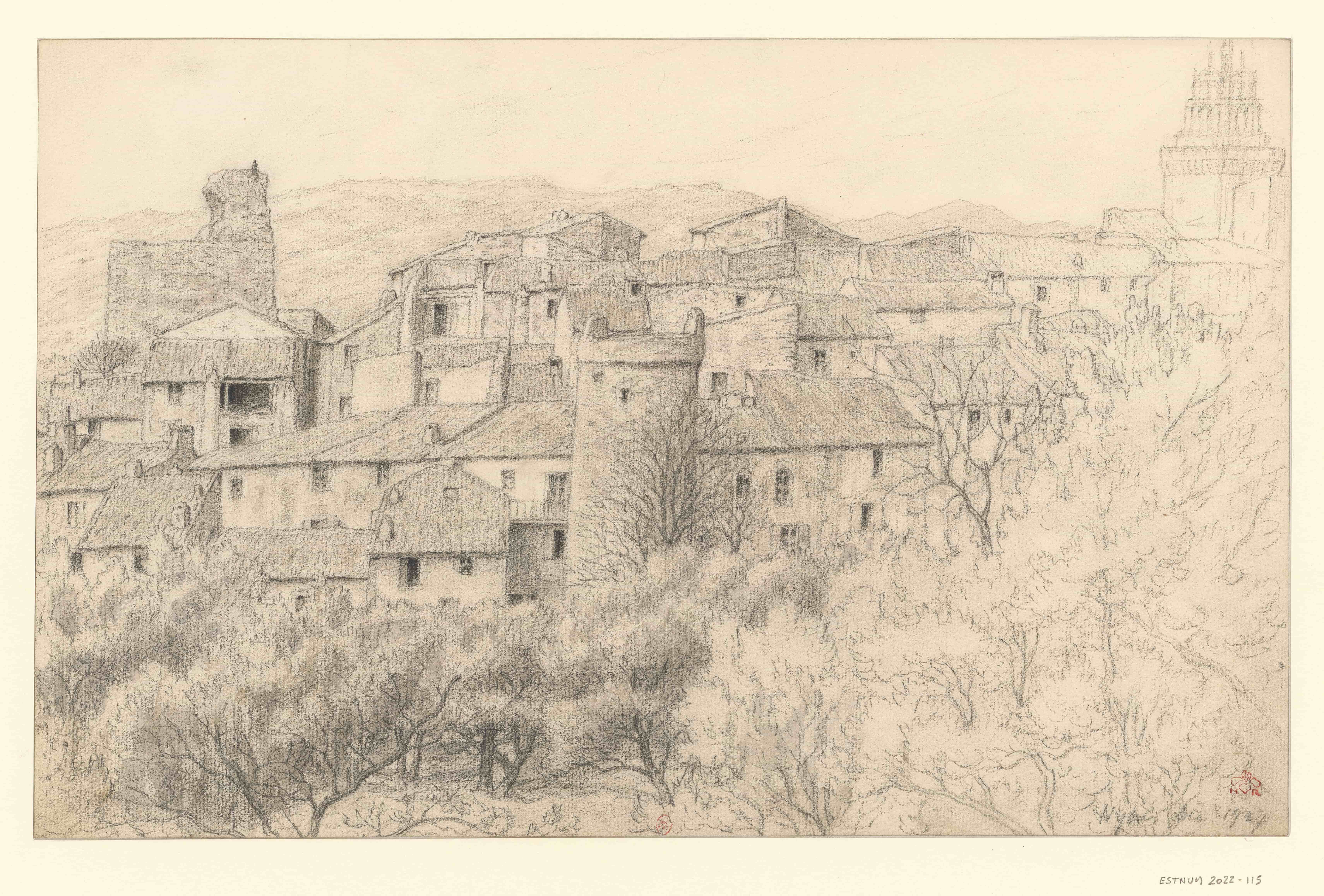《尼永斯》（Nyons）｜亨利·里维埃 Henri Rivière｜1927