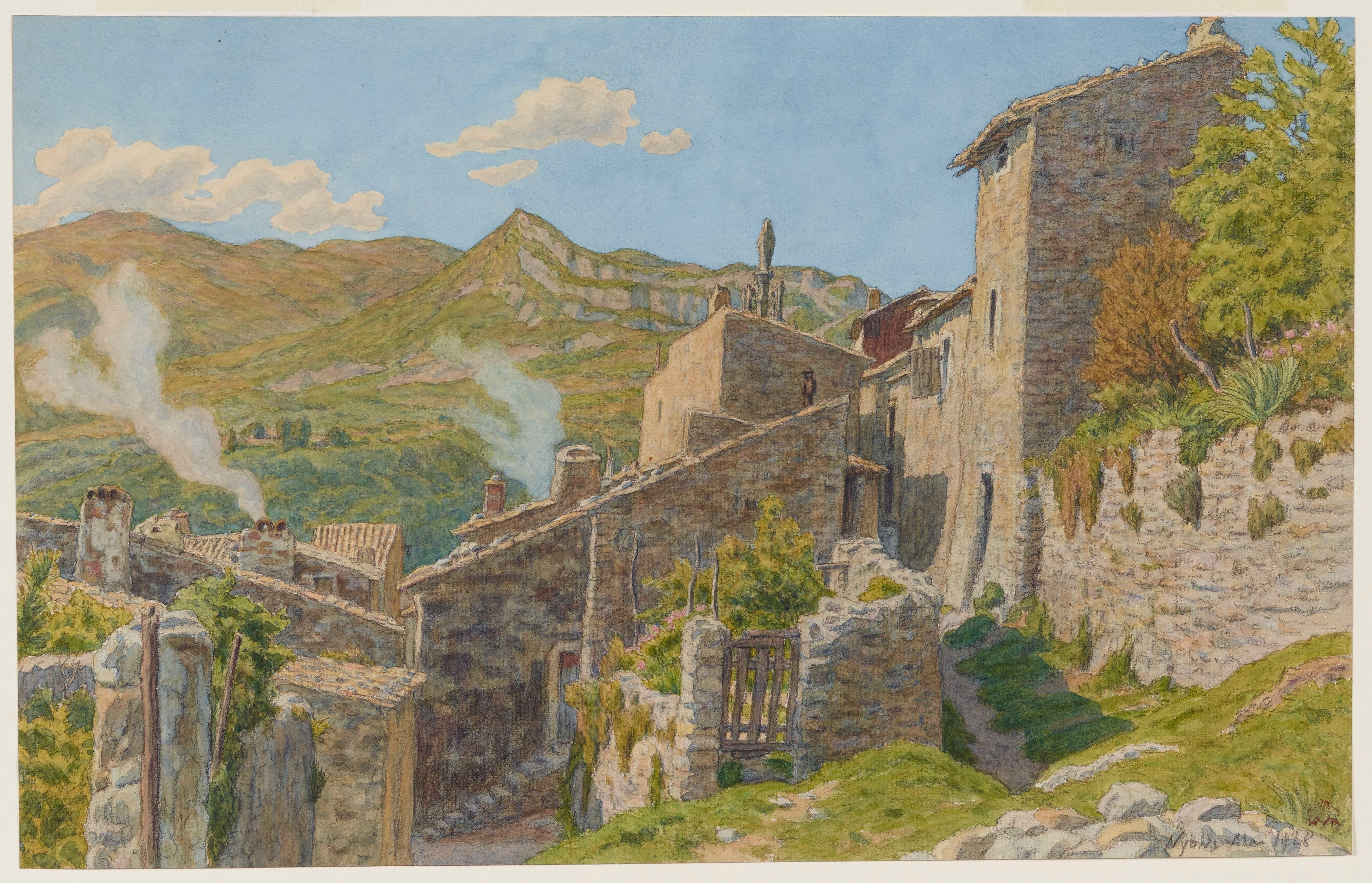 《在老城区。尼永斯》（In the old town. Nyons）｜亨利·里维埃 Henri Rivière｜1928